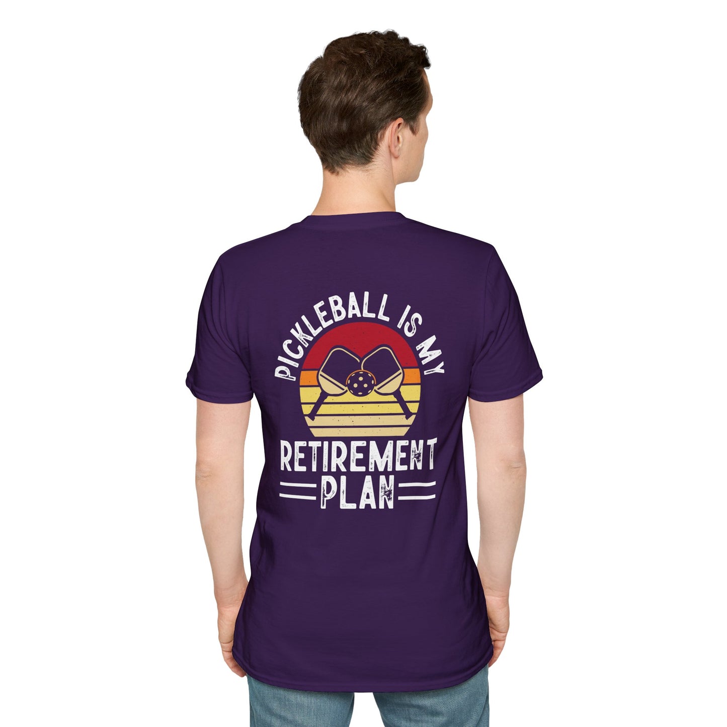 Men's Durable Pickleball T-shirt - Pickleball Is My Retirement Plan