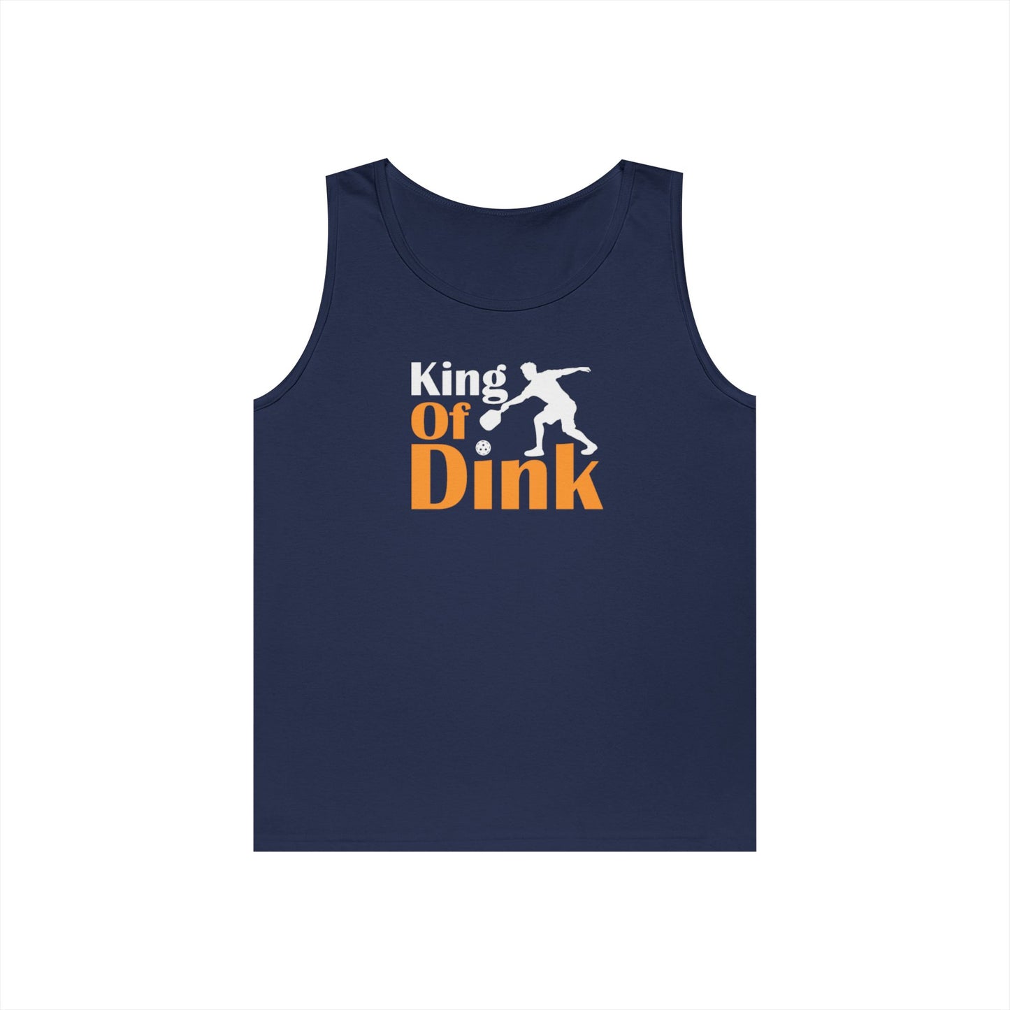 Men's Funny Pickleball Tank Top - King of Dink Navy