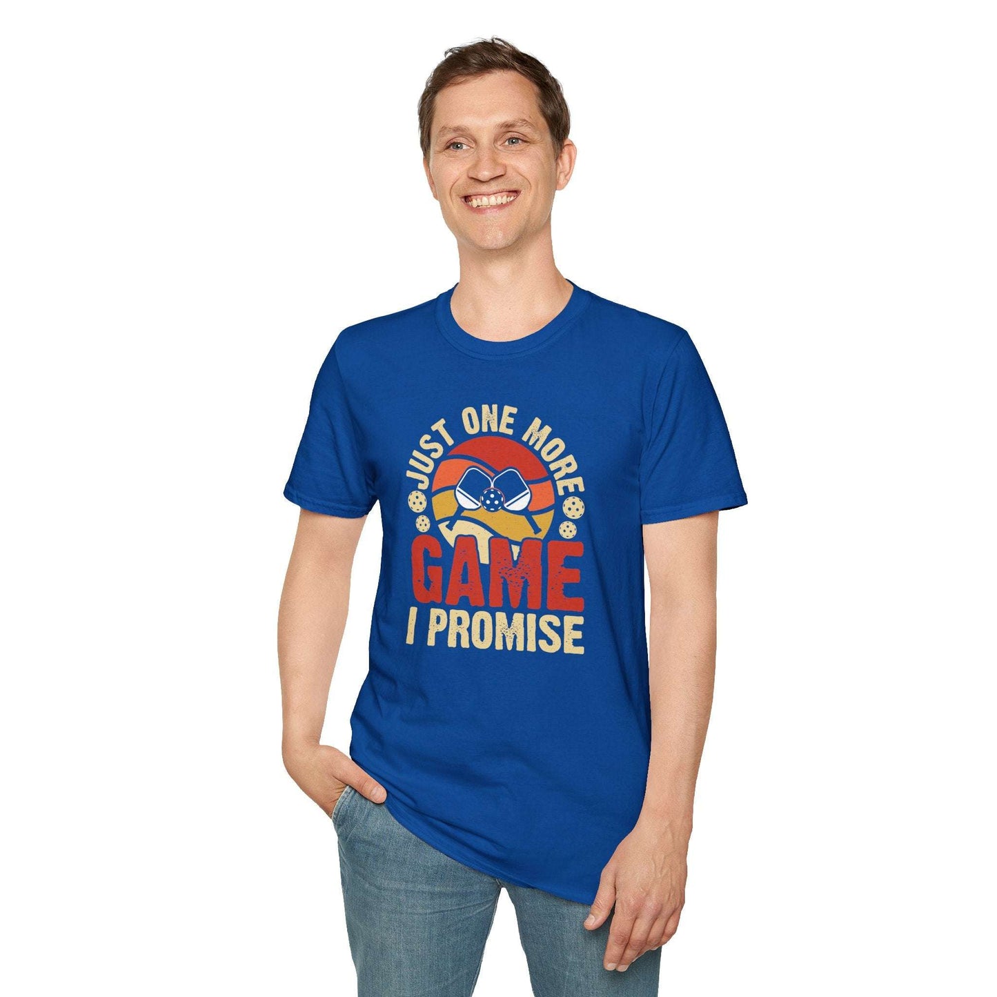 Men's Stylish Pickleball T-shirt - Just One More Game I Promise