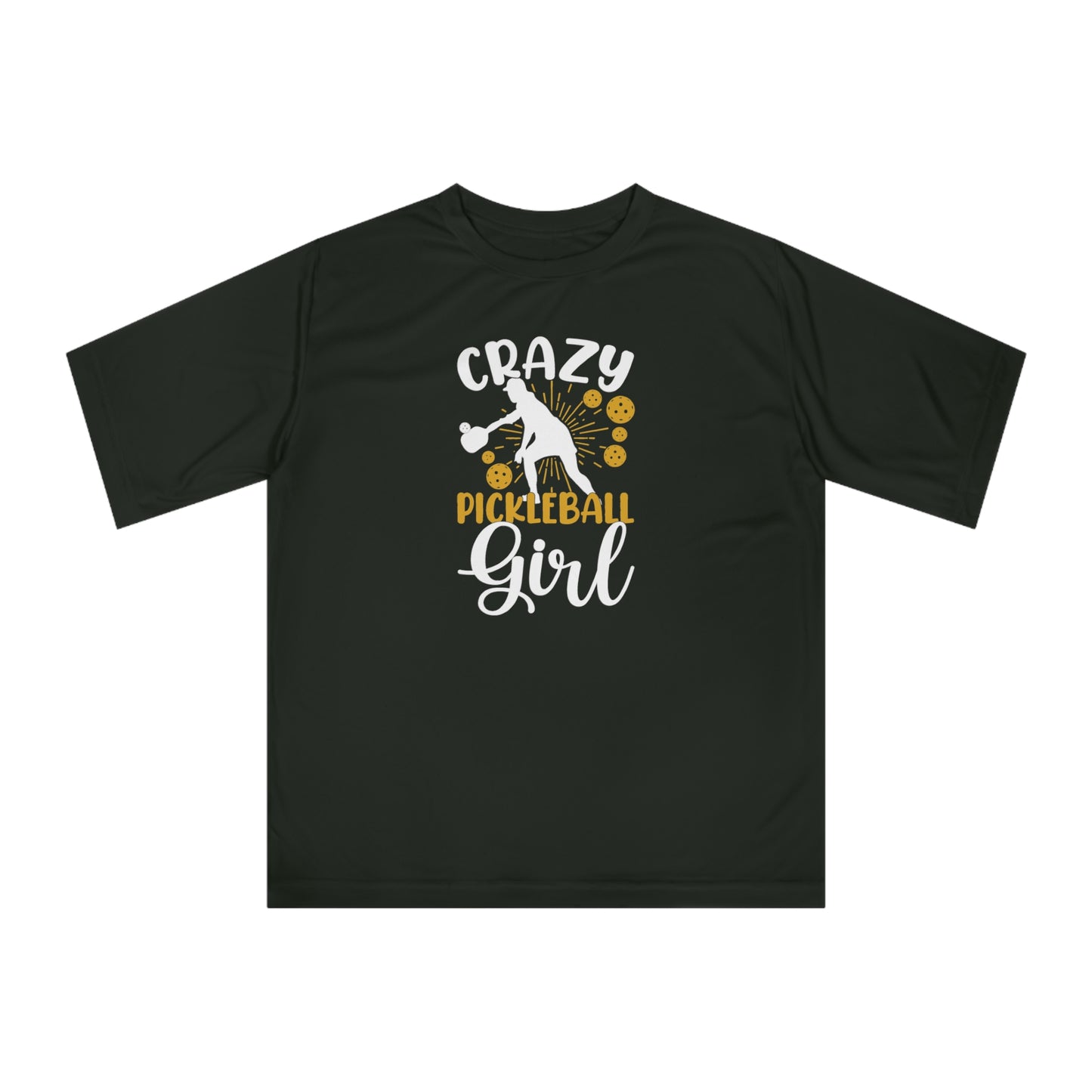 Women's Lightweight Pickleball T-shirt - Crazy Pickleball Girl Black