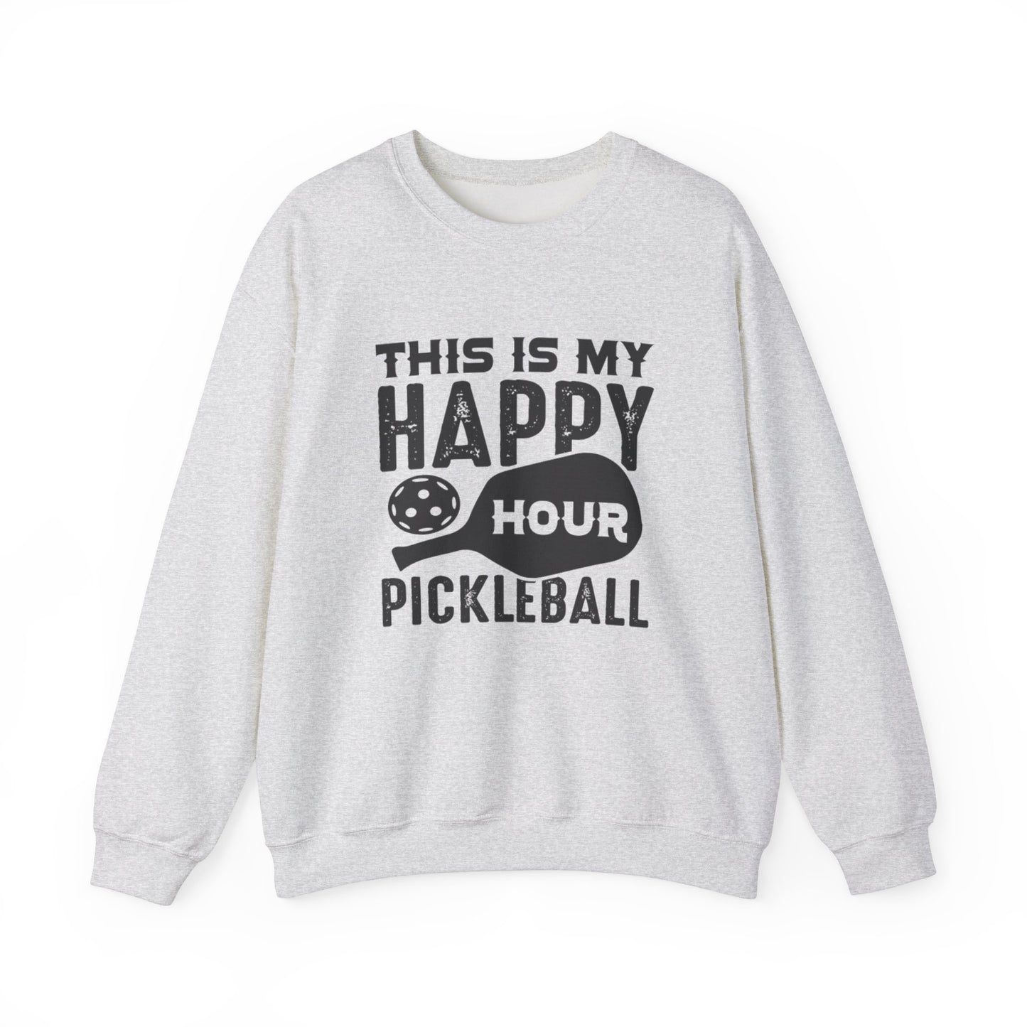 Women's Pickleball Sweatshirt - This is My Happy Hour Pickleball Grey