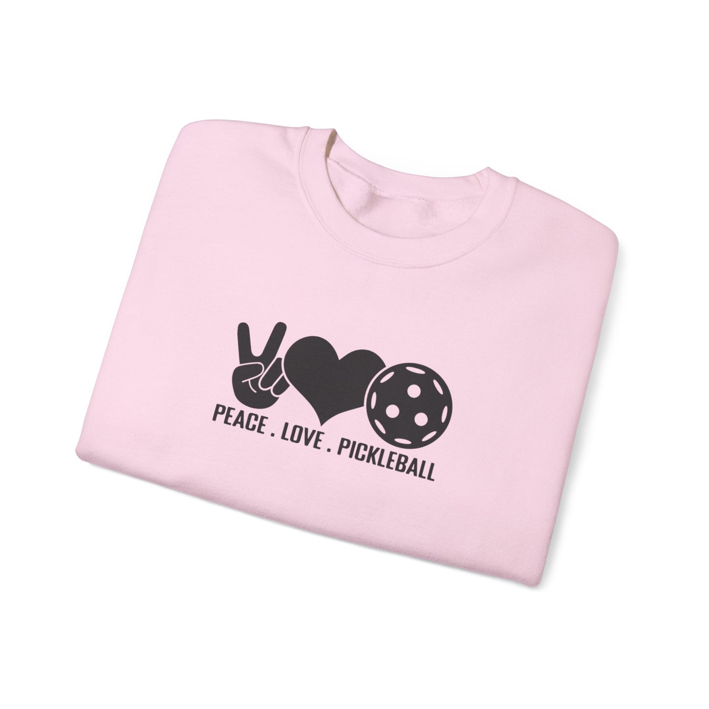 Women's Comfy Pickleball Sweatshirt - Peace, Love, Pickleball