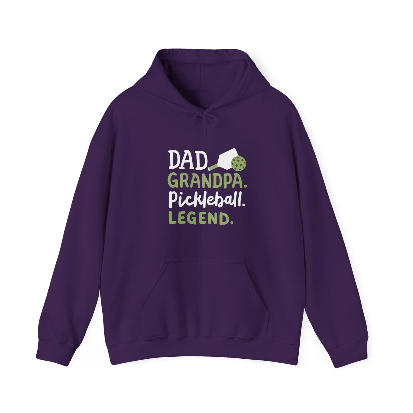 Men's Comfy Pickleball Hoodie - Dad Grandpa Pickleball Legend Purple