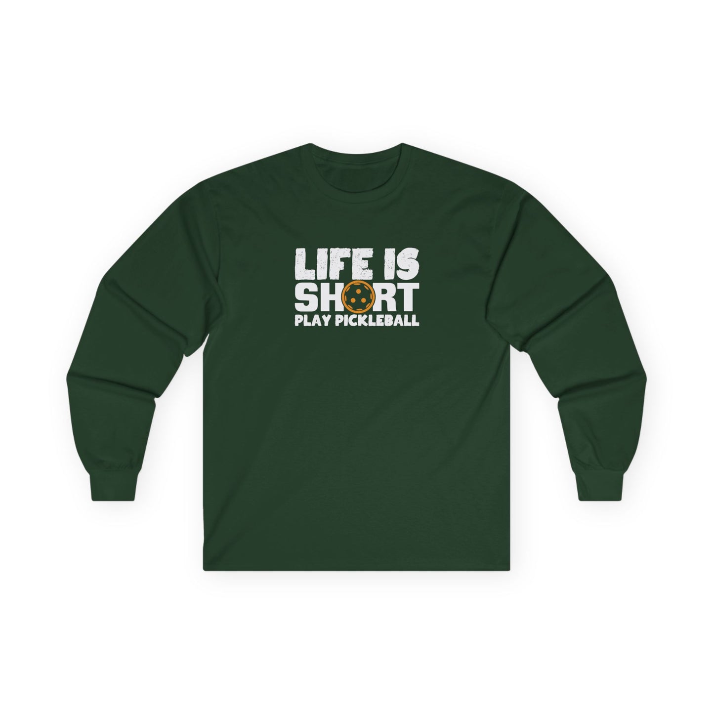 Men's Pickleball Long Sleeves top - Life Is Short Play Pickleball Green