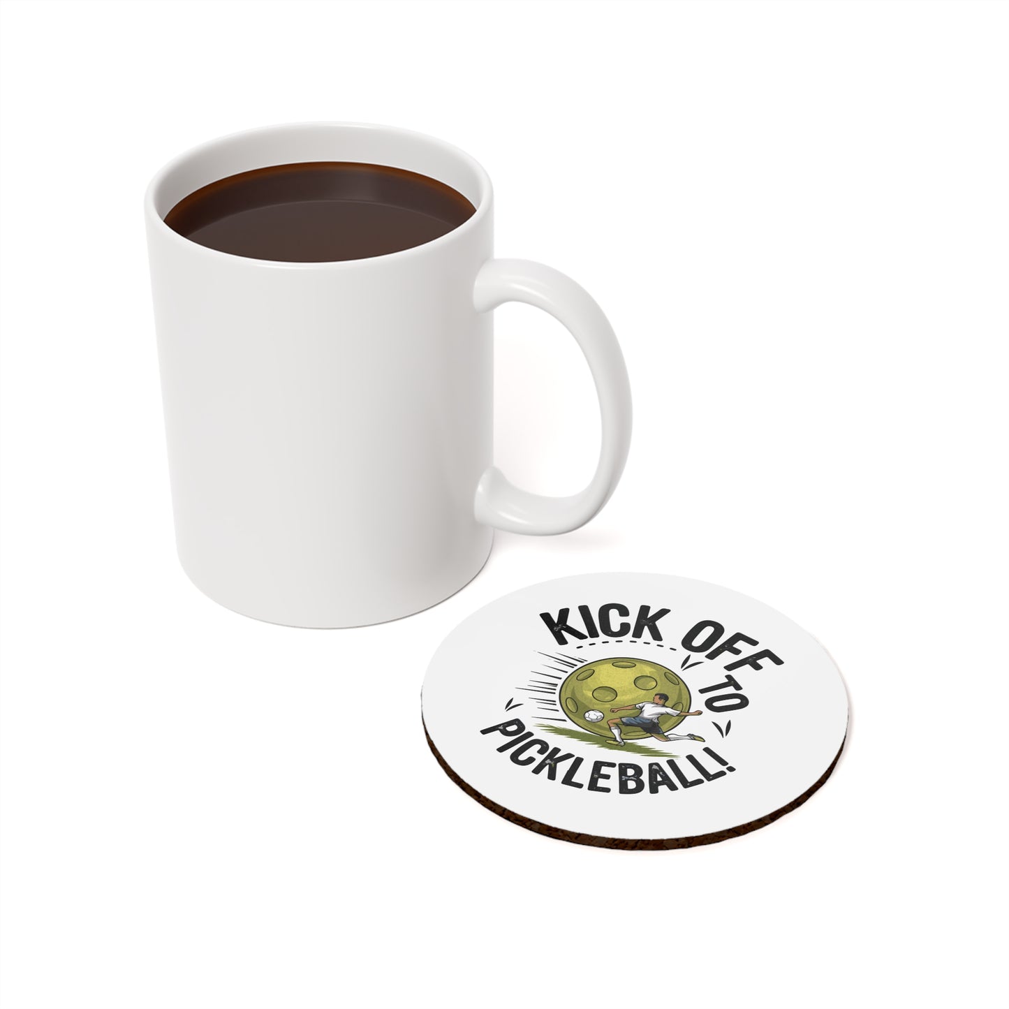 Pickleball Stylish Cork Coaster - Kick Off to Pickleball