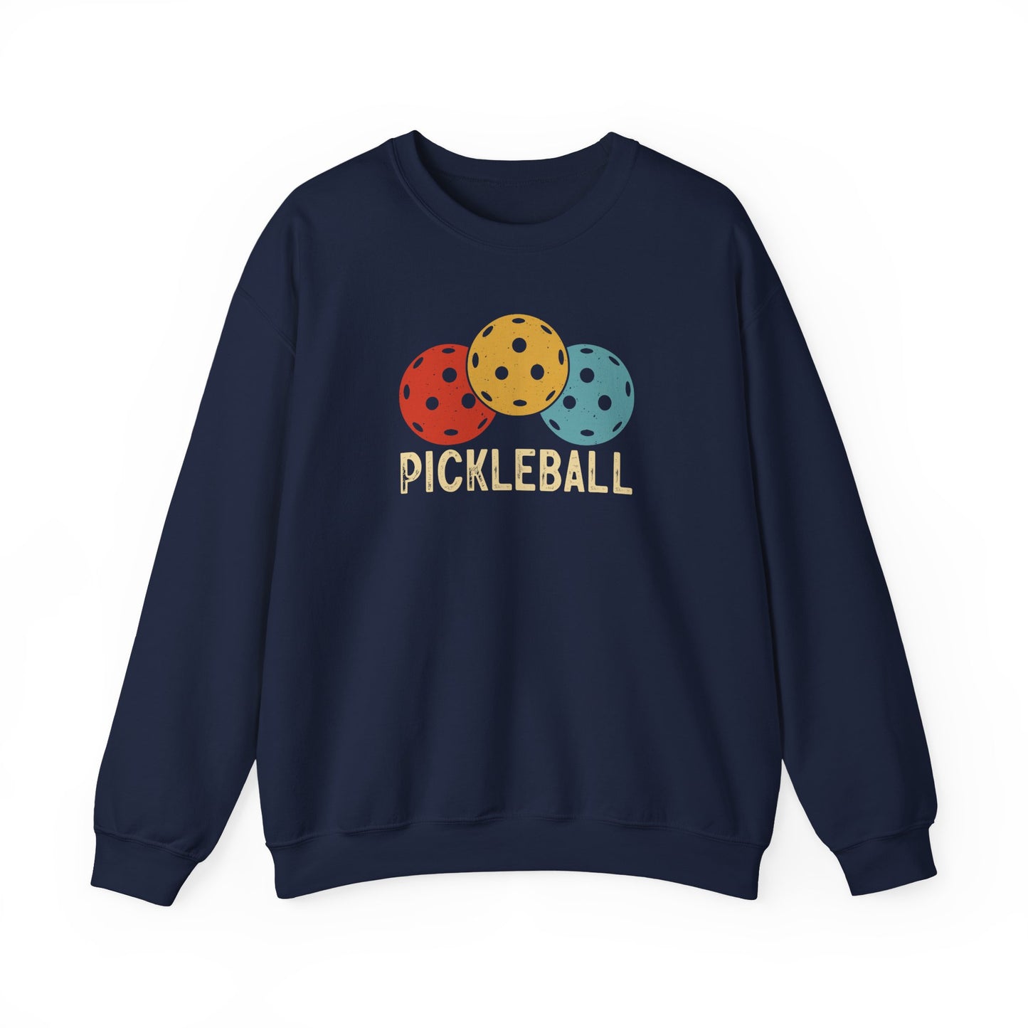 Men's Cool Pickleball Sweatshirt - Trio Pickleball Retro Navy