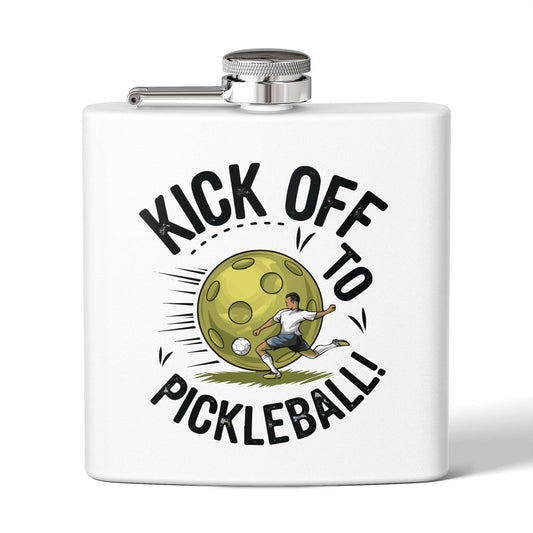Pickleball Cool Flask - Kick Off to Pickleball White