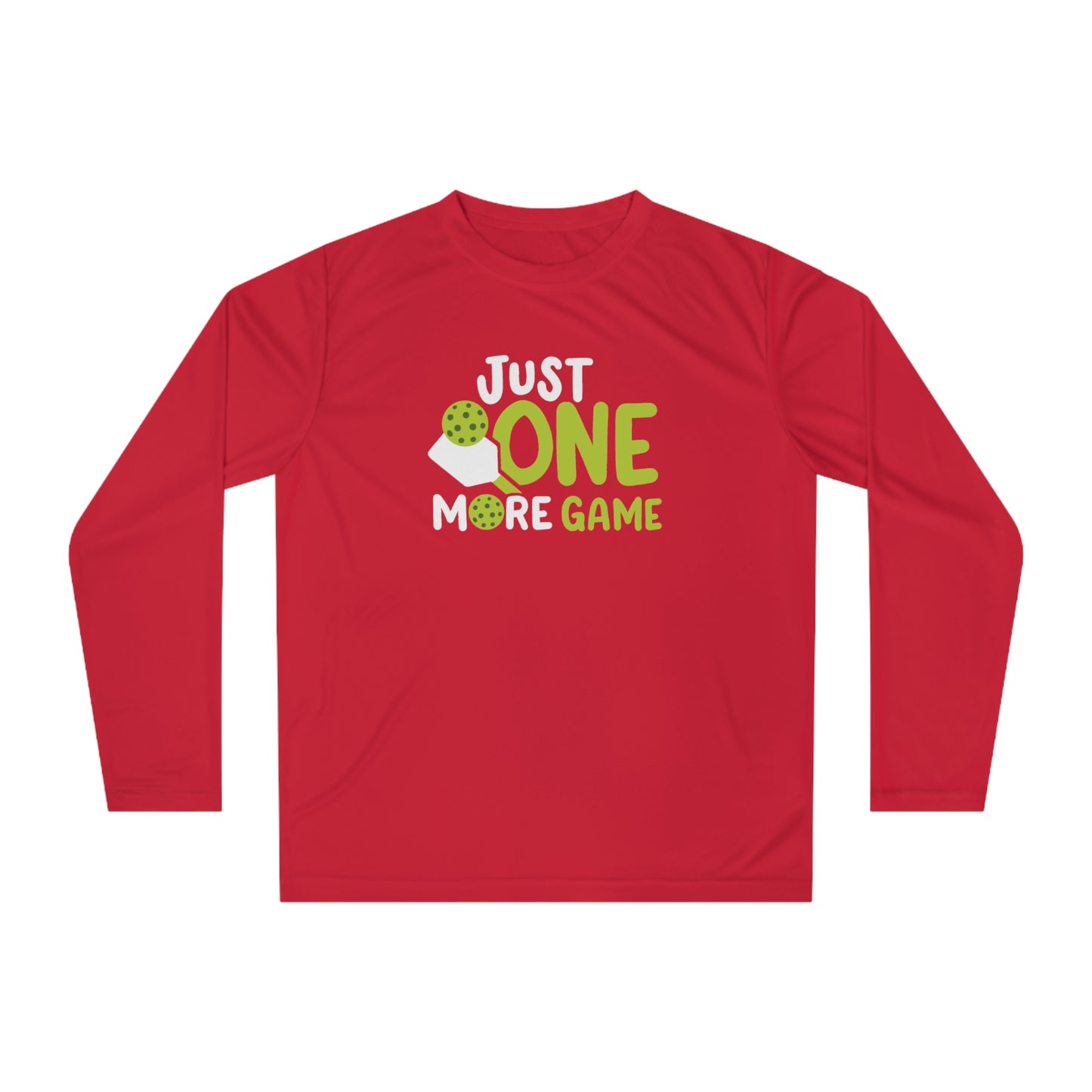 Women's Cute Pickleball Long Sleeves top - Just One More Game Red