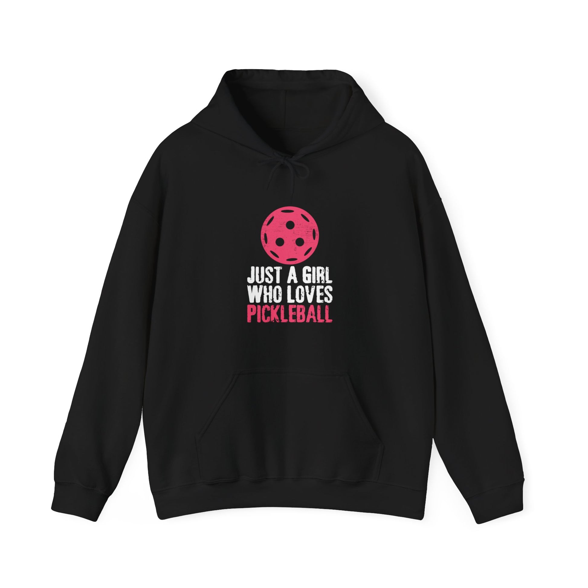 Women's Cute Pickleball Hoodie - Just A Girl Who Loves Pickleball Black