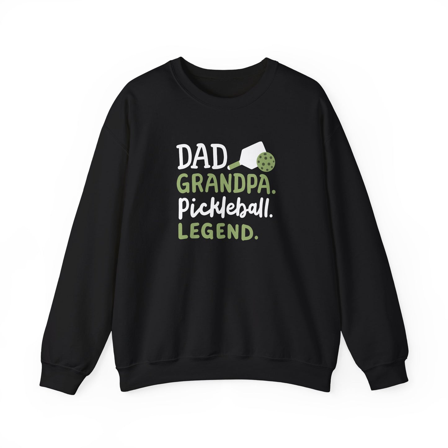 Men's Soft Pickleball Sweatshirt - Dad Grandpa Pickleball Legend Black