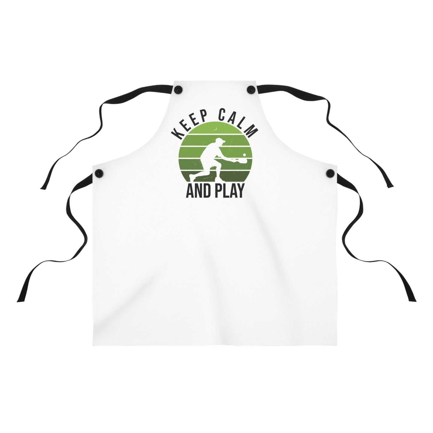 Pickleball Durable Apron - Keep Calm and Play White