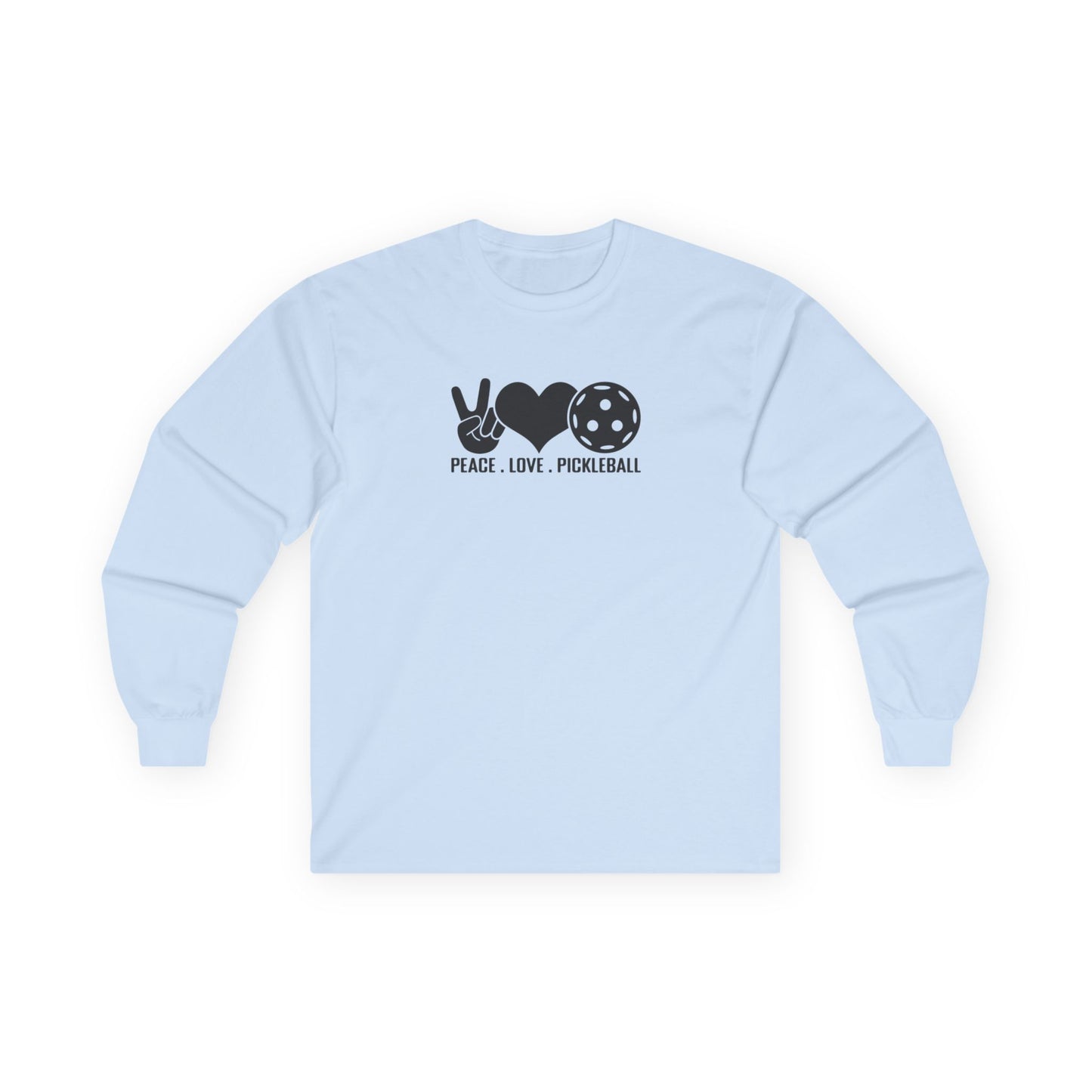 Women's Stylish Pickleball Long Sleeves top - Peace, Love, Pickleball Blue