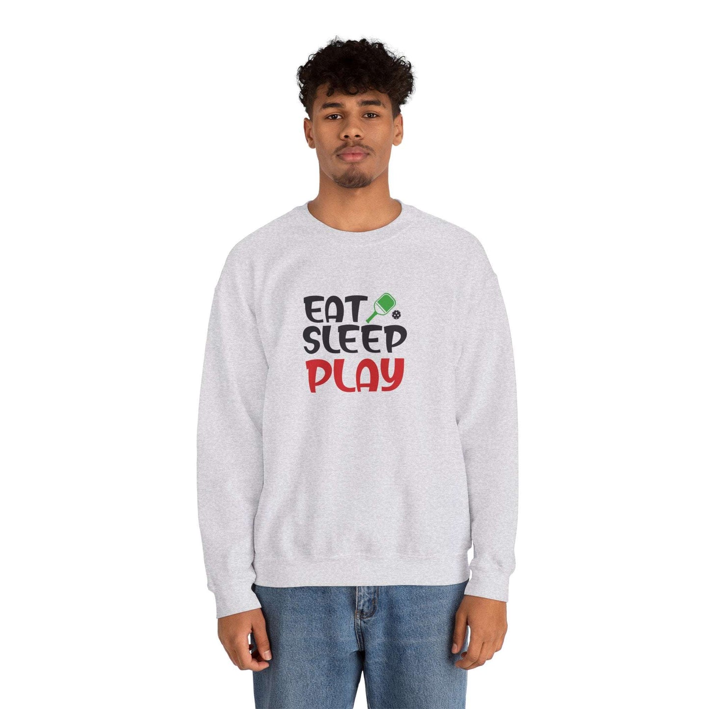 Men's Fun Pickleball Sweatshirt - Eat Sleep Play