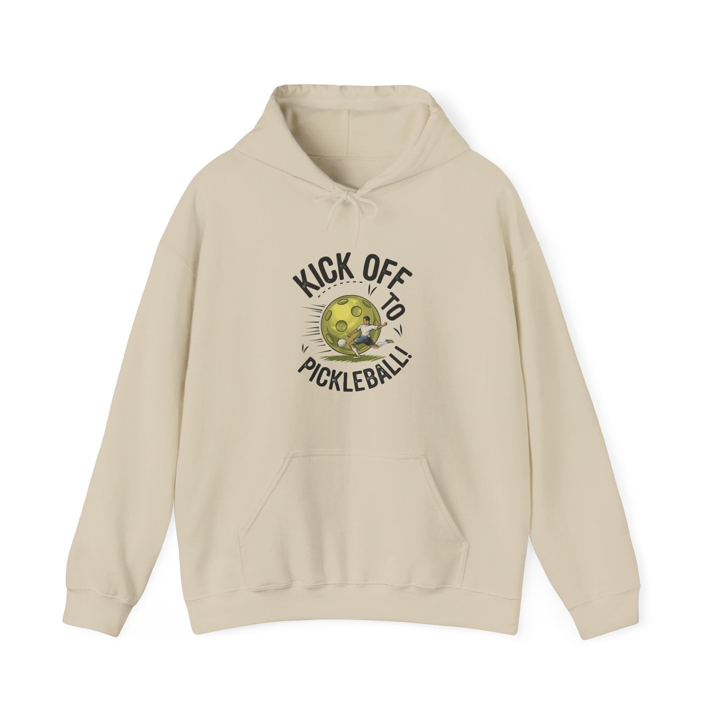 Women's Comfy Pickleball Hoodie - Kick Off to Pickleball Beige