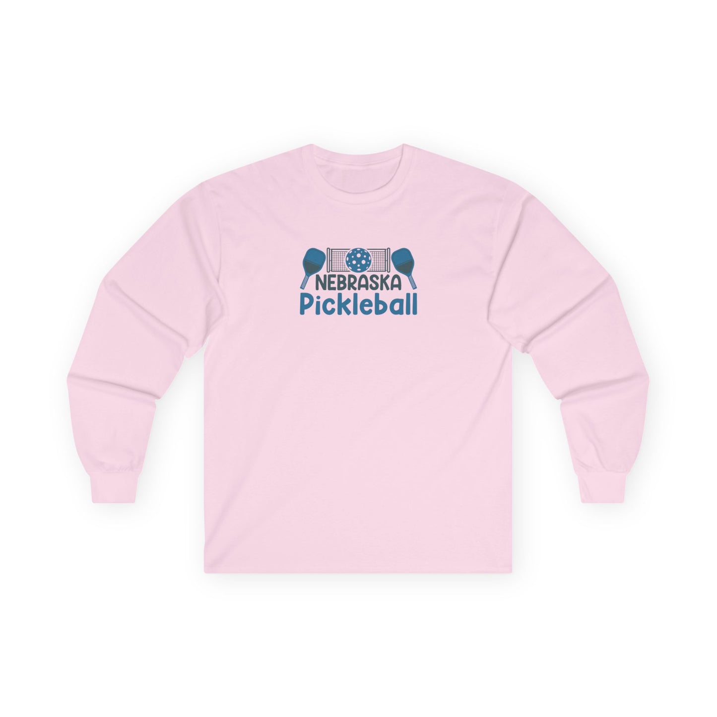 Men's Eye-Catching Pickleball Long Sleeves top - Nebraska Pickleball Pink