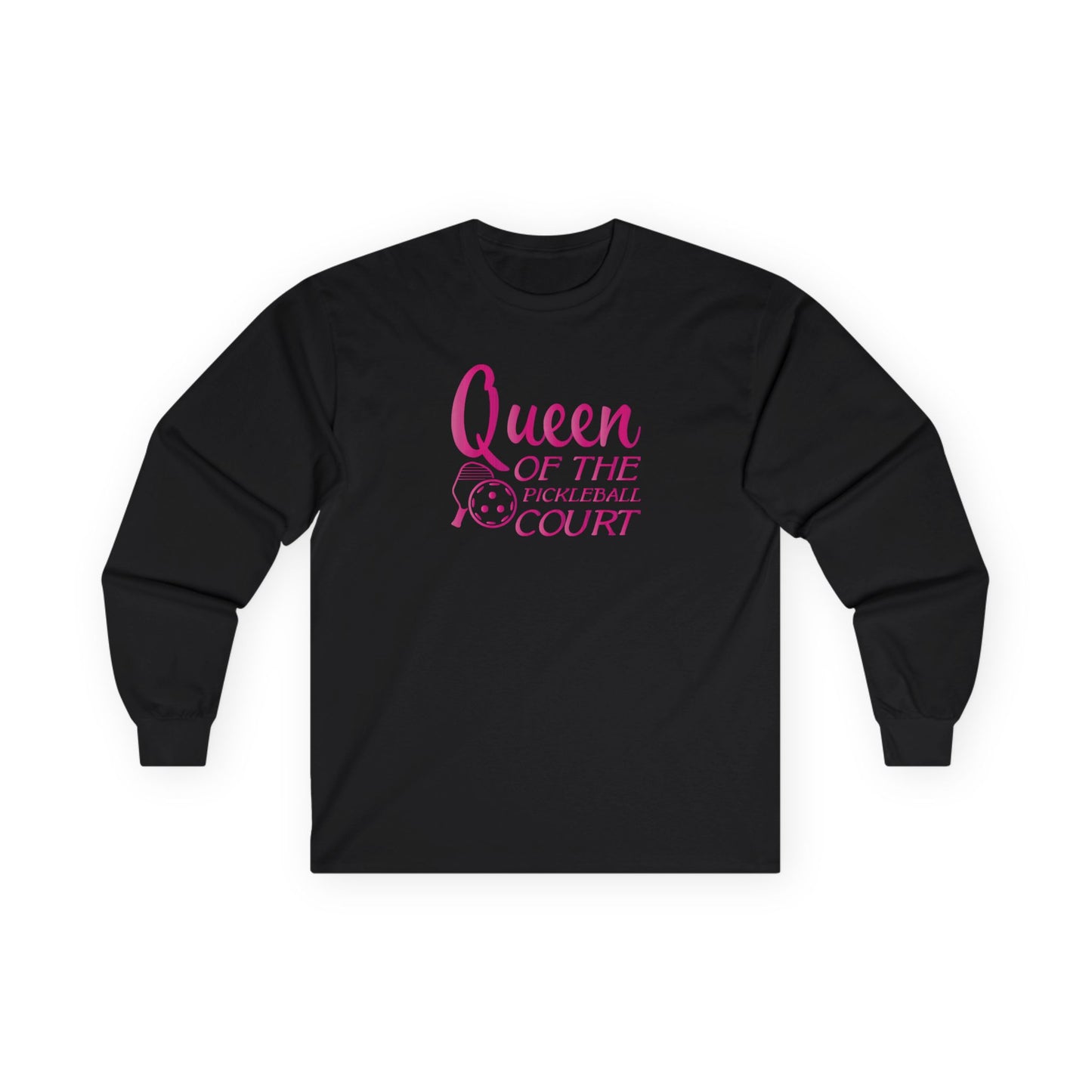 Women's Pickleball Long Sleeves top - Queen of the Pickleball Court Black