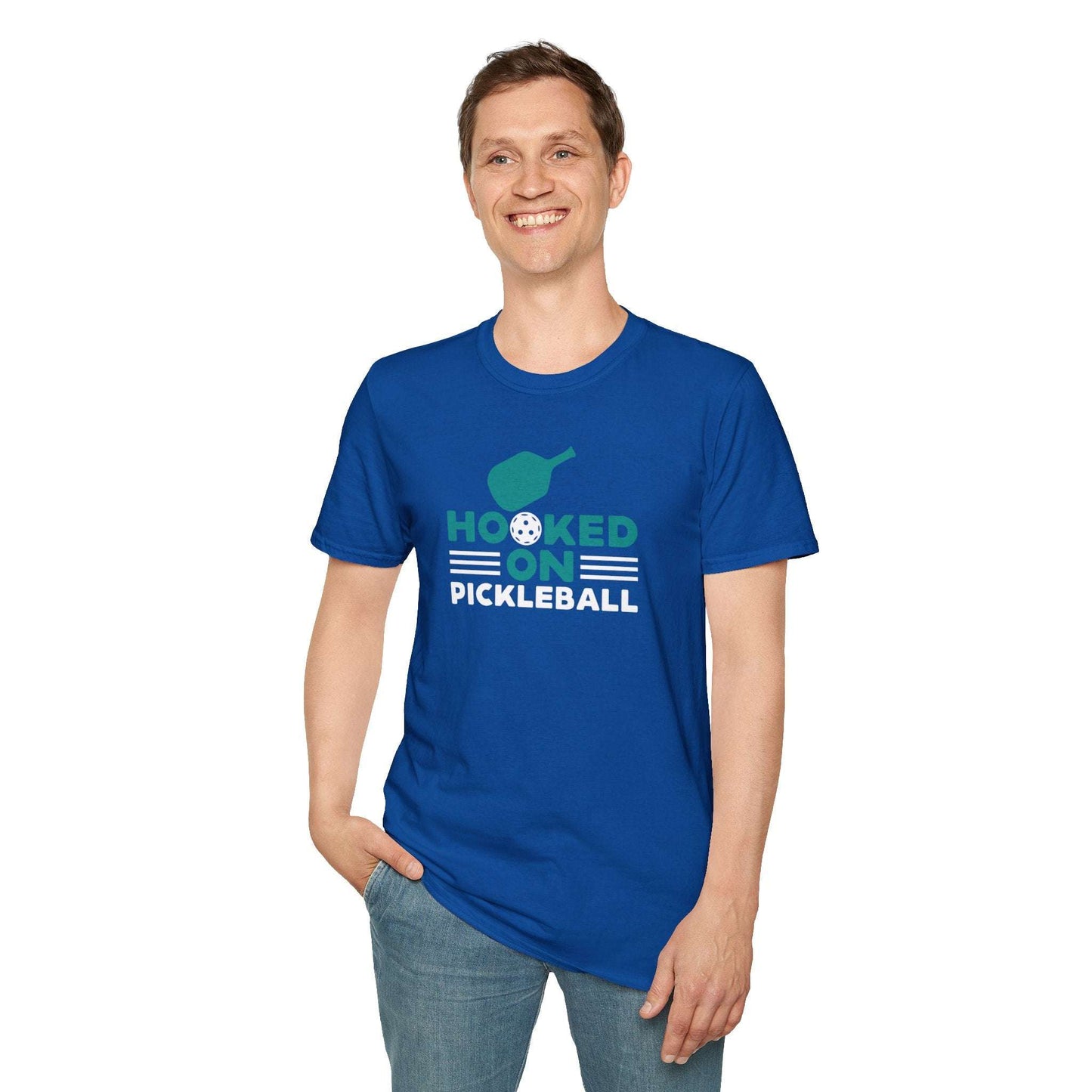 Men's Comfy Pickleball T-shirt - Hooked on Pickleball