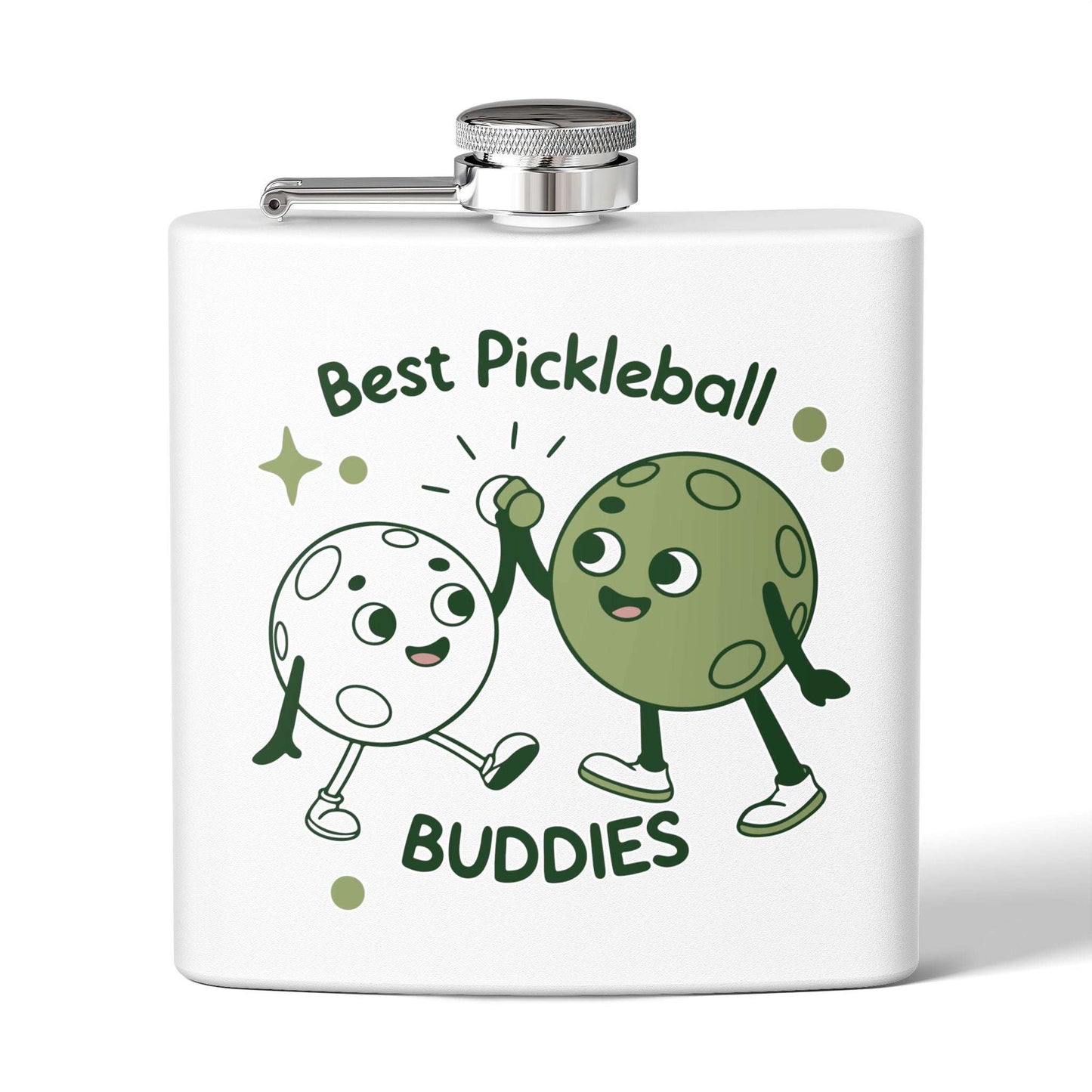 Pickleball Practical Flask - Best Pickleball Buddies White
