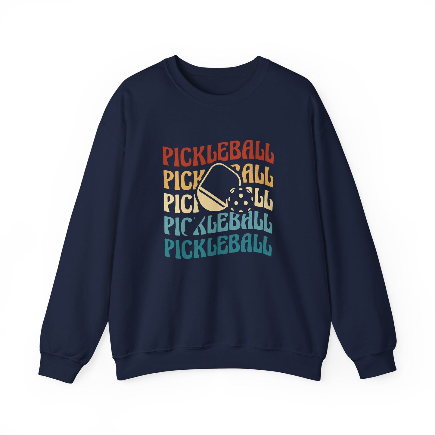 Men's Playful Pickleball Sweatshirt - Pickleball Wave Navy