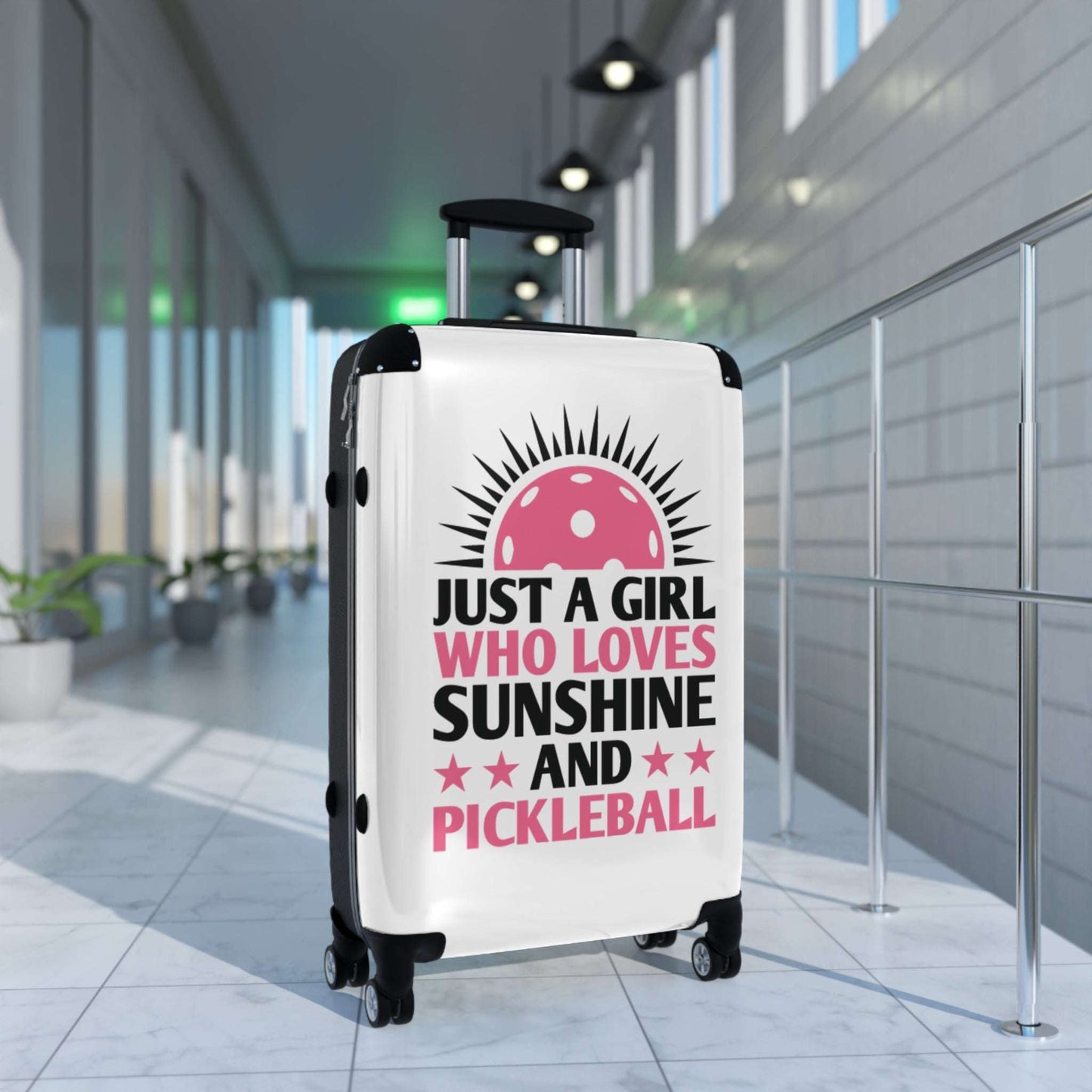 Pickleball Cute Suitcase - Just a Girl Who Loves Sunshine & Pickleball