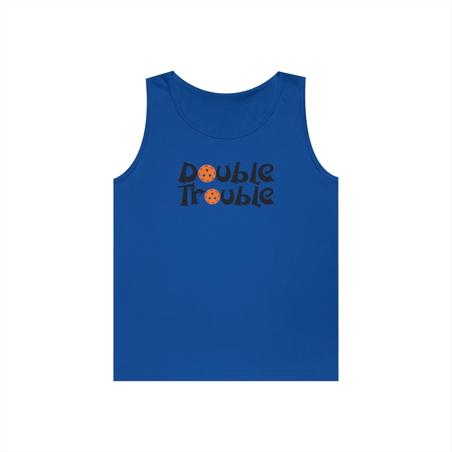 Women's Funny Pickleball Tank Top - Double Trouble Royal