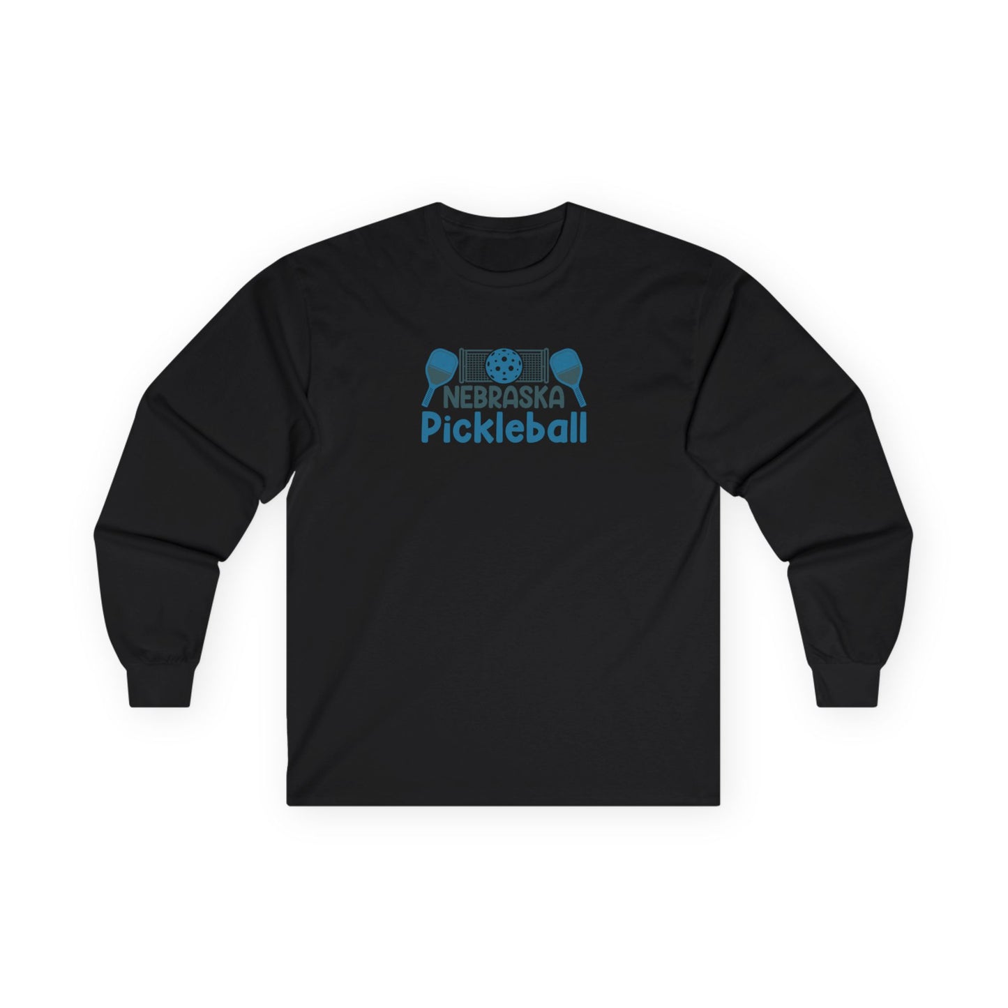Men's Eye-Catching Pickleball Long Sleeves top - Nebraska Pickleball Black