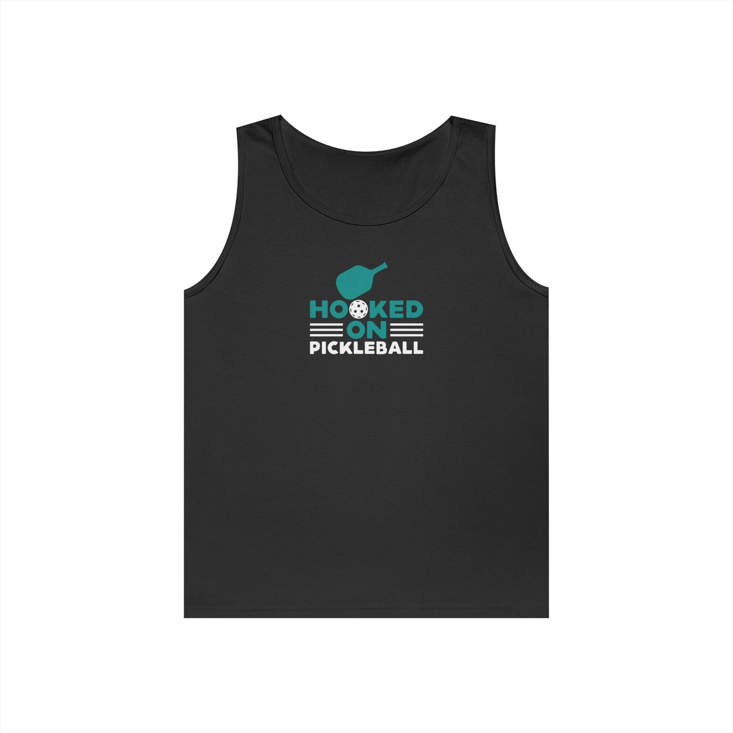 Women's Quirky Pickleball Tank Top - Hooked On Pickleball Black