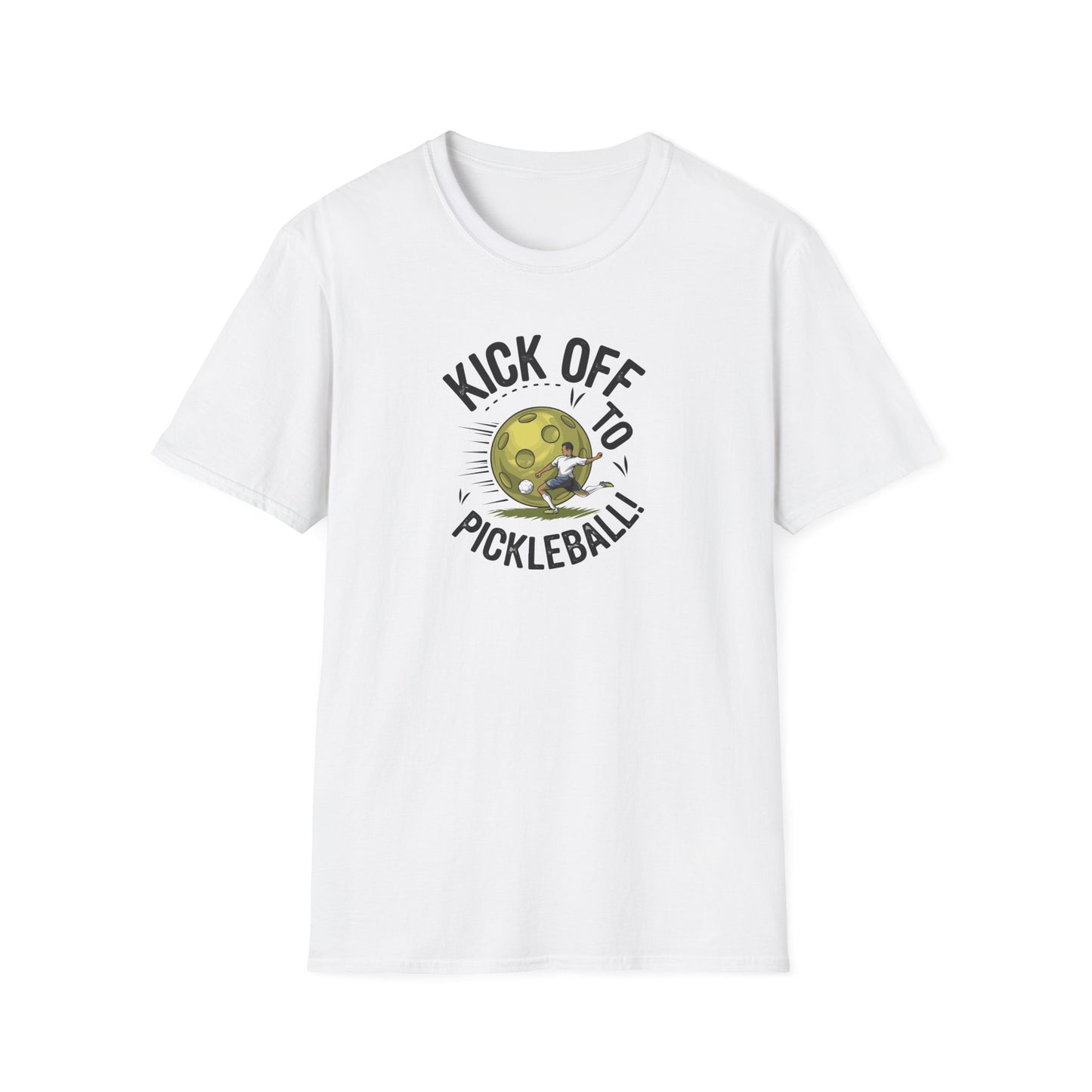 Men's Durable Pickleball T-shirt - Kick Off to Pickleball White