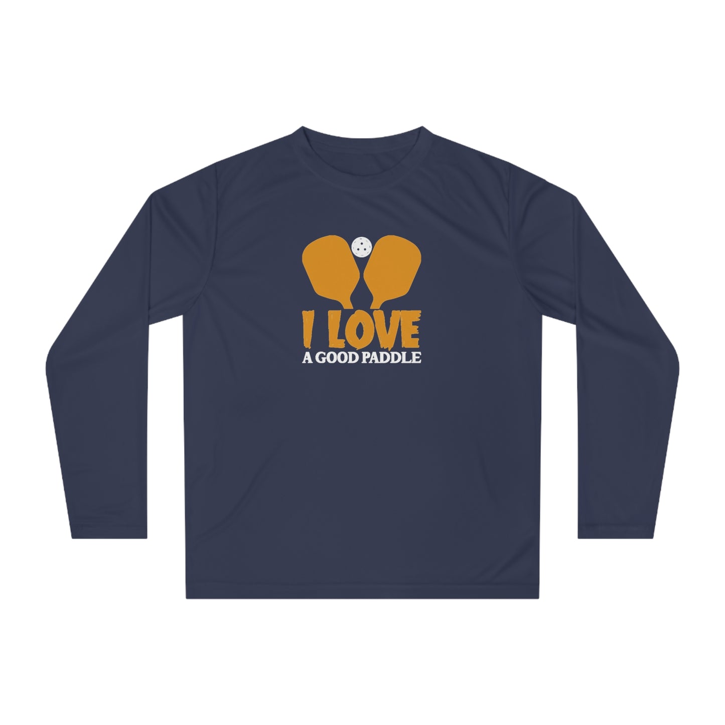 Women's Durable Pickleball Long Sleeves top - I Love a Good Paddle Navy