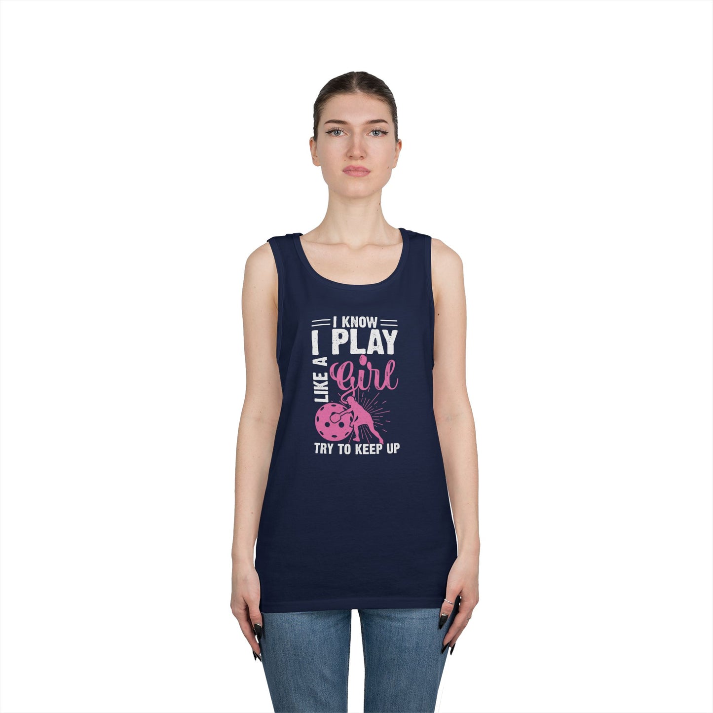 Women's Pickleball Tank Top - I Play Like a Girl Try to Keep Up
