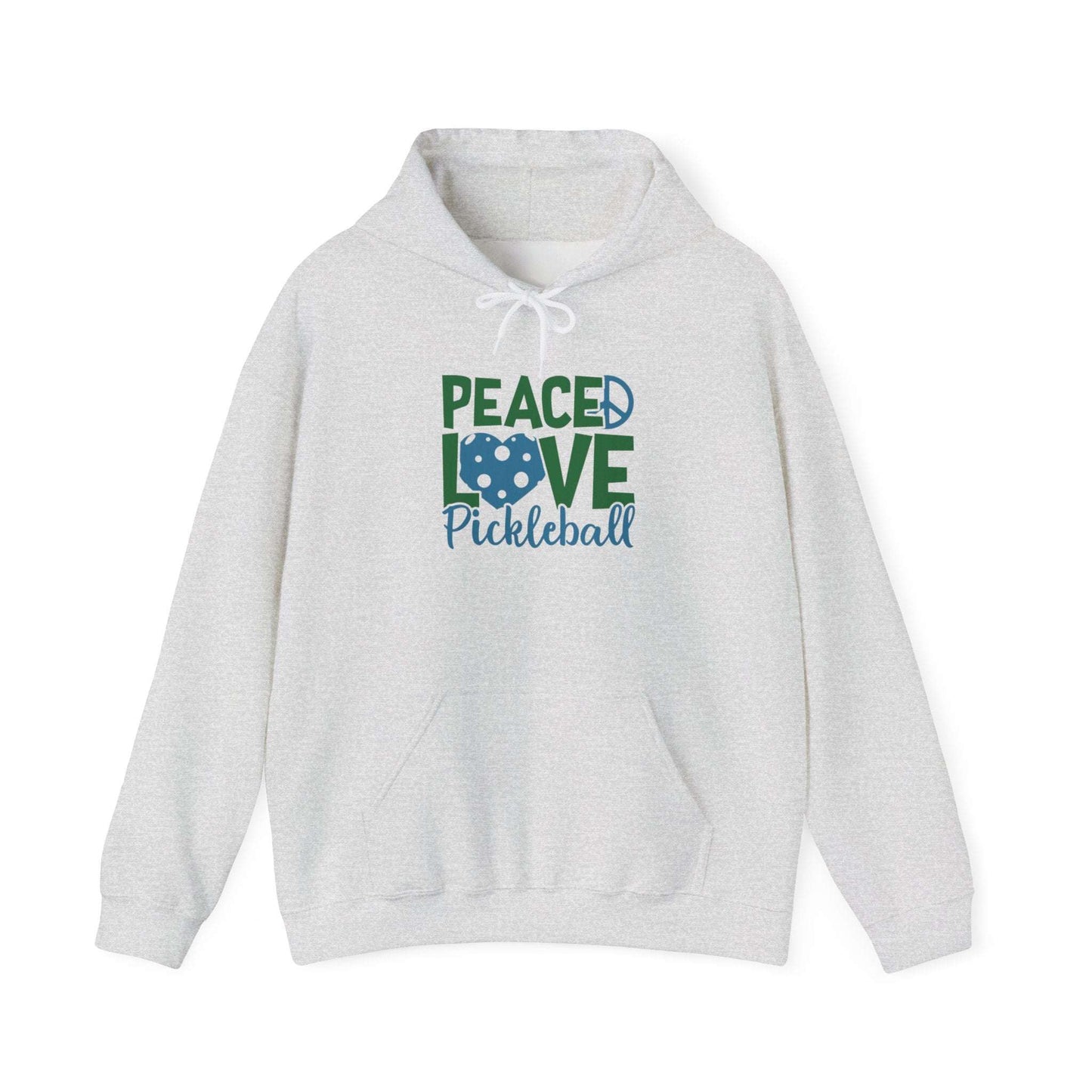Women's Soft Pickleball Hoodie - Peace, Love, Pickleball Gray