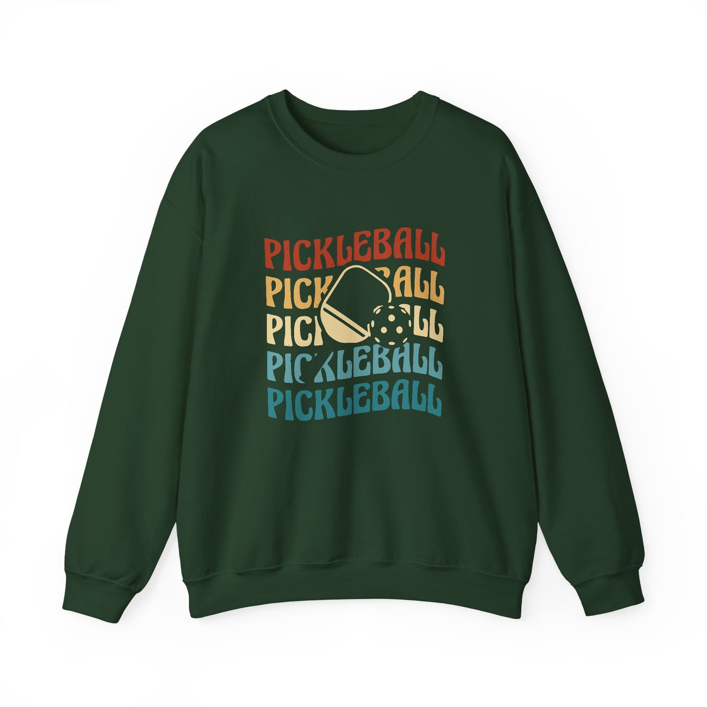 Men's Playful Pickleball Sweatshirt - Pickleball Wave Green