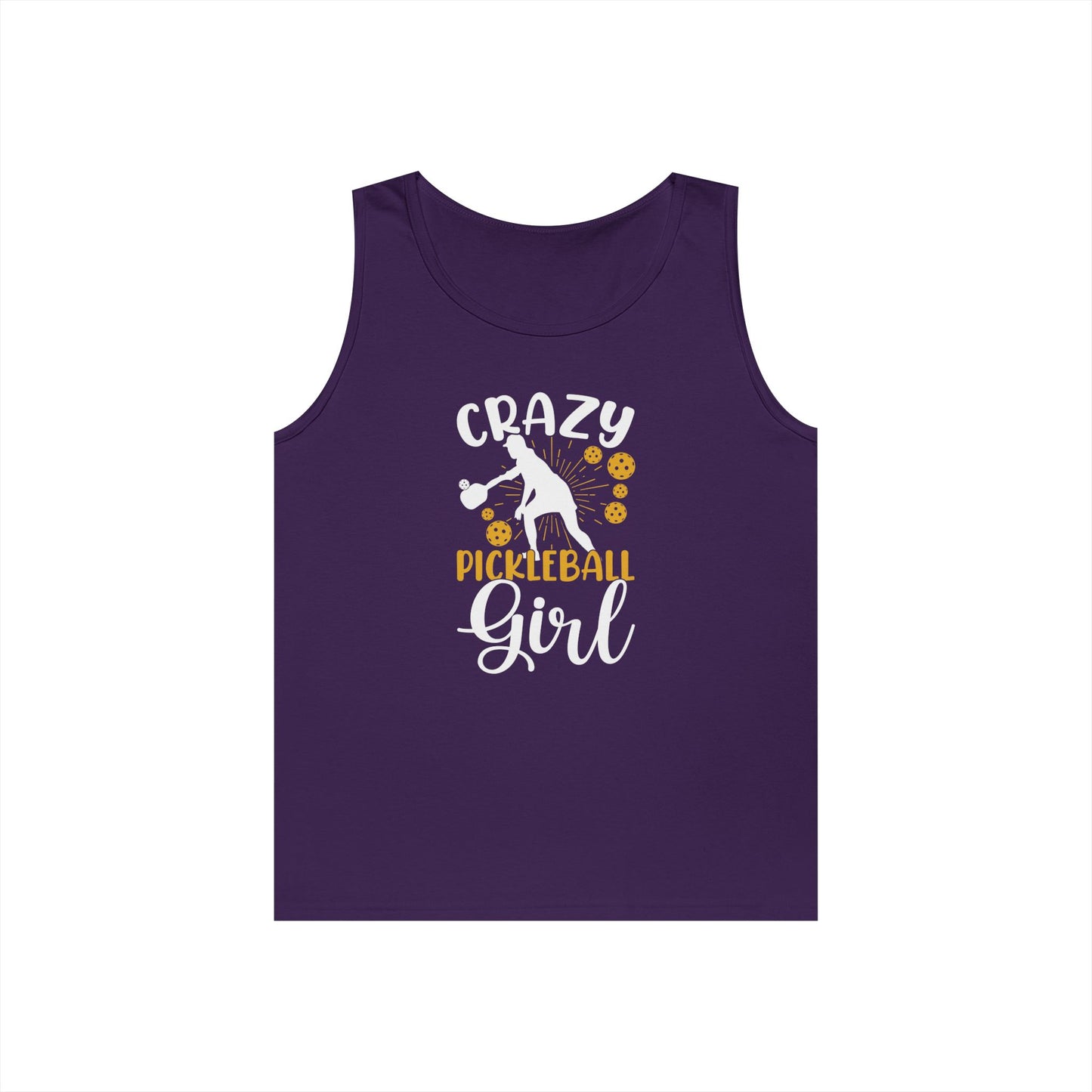 Women's Stylish Pickleball Tank Top - Crazy Pickleball Girl Purple