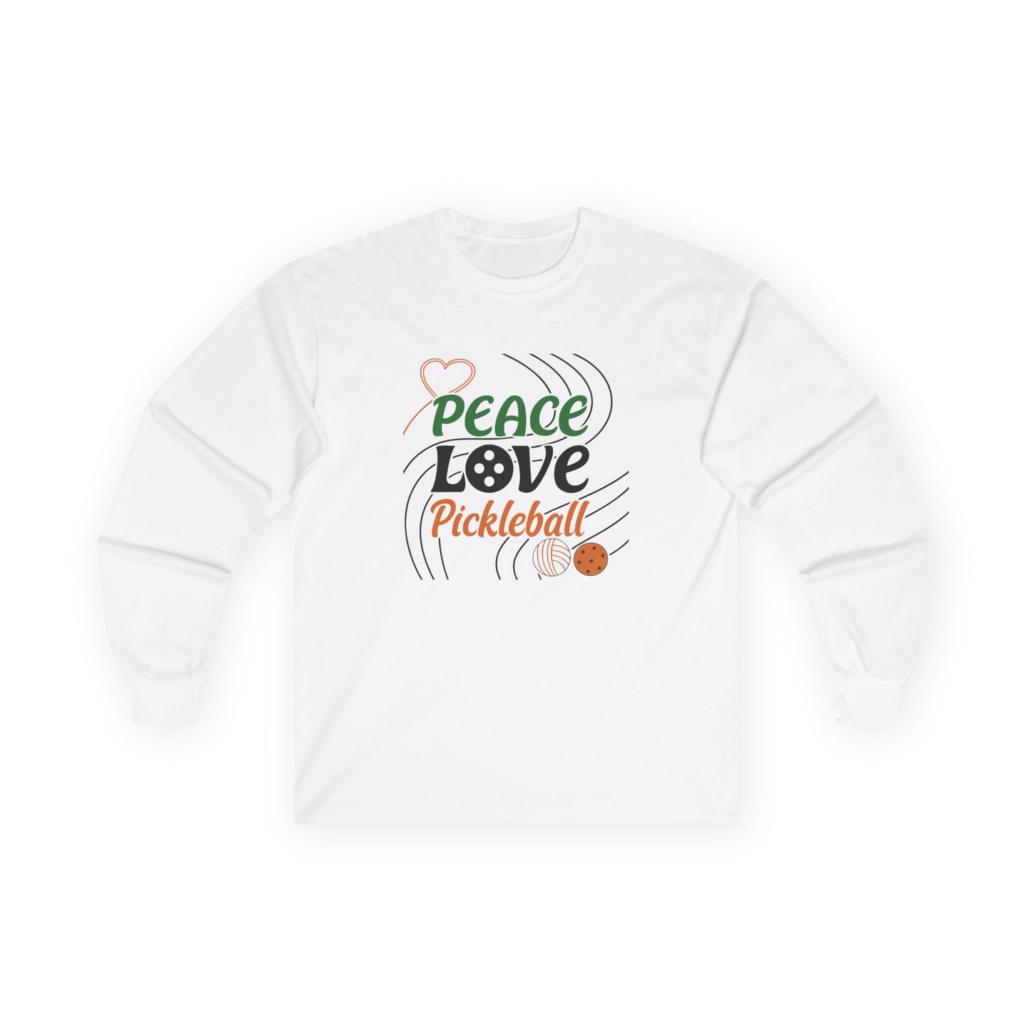 Women's Stylish Pickleball Long Sleeves top - Peace Love Pickleball White