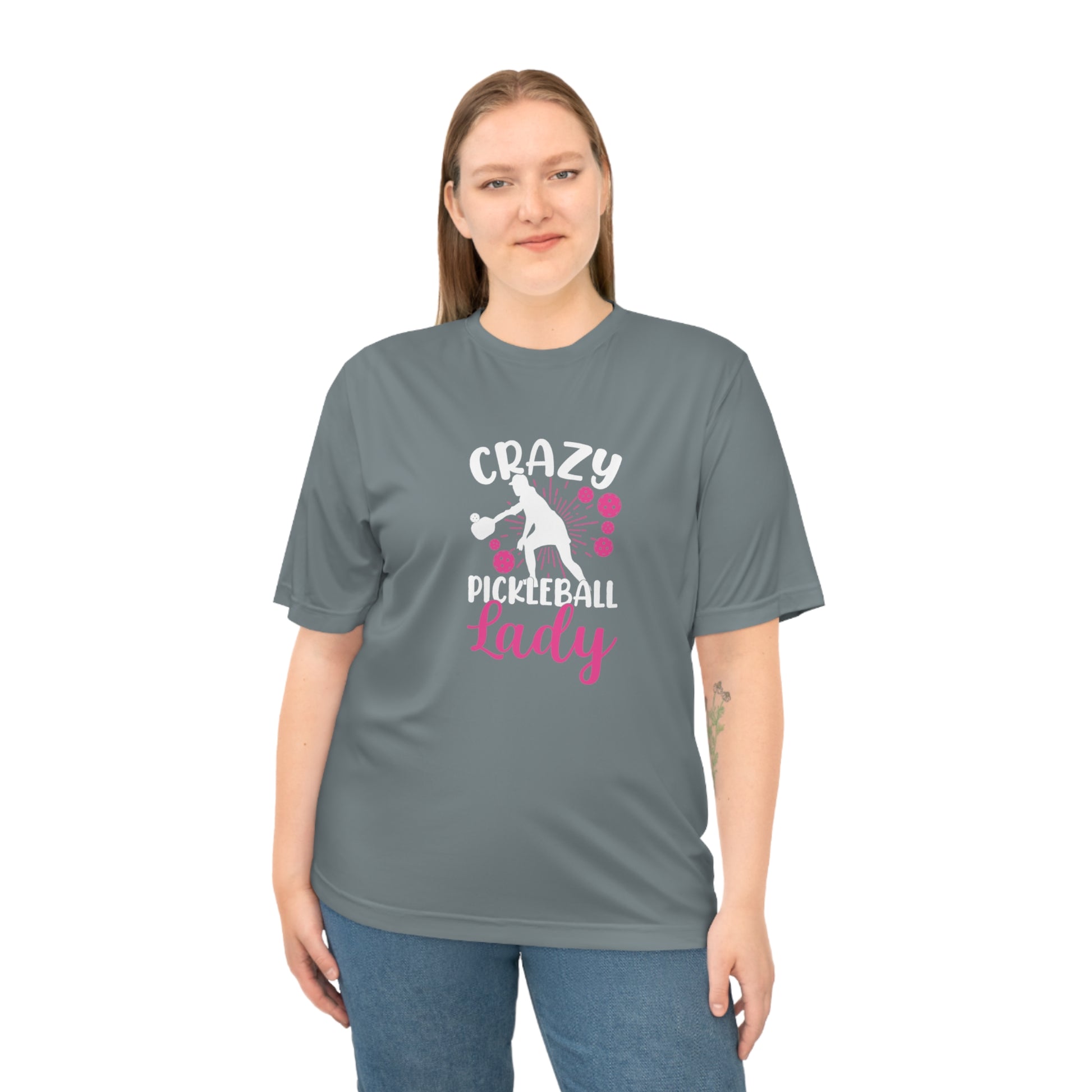 Women's Sporty Pickleball T-shirt - Crazy Pickleball Lady