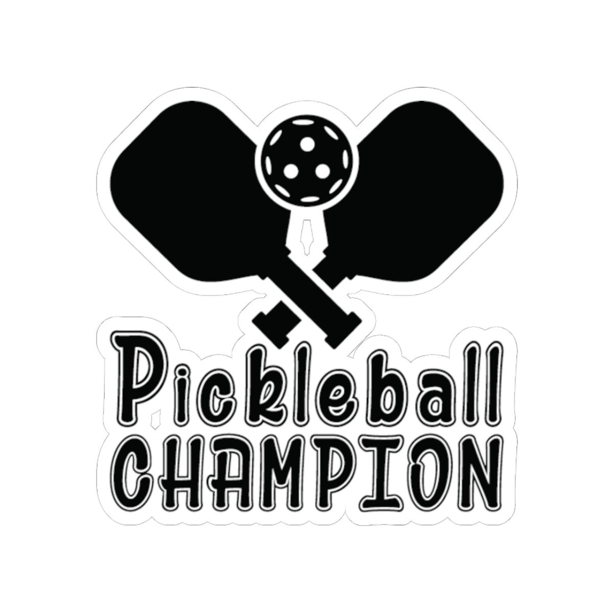 Pickleball Sporty Stickers - Pickleball Champion 2" × 2"