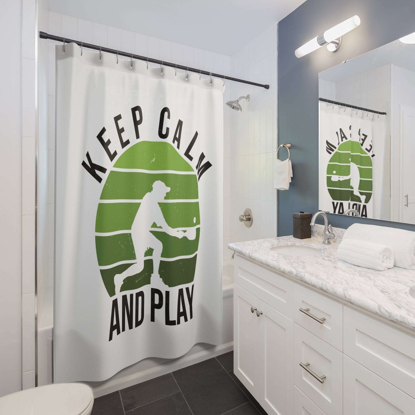 Pickleball Unique Shower Curtain - Keep Calm and Play