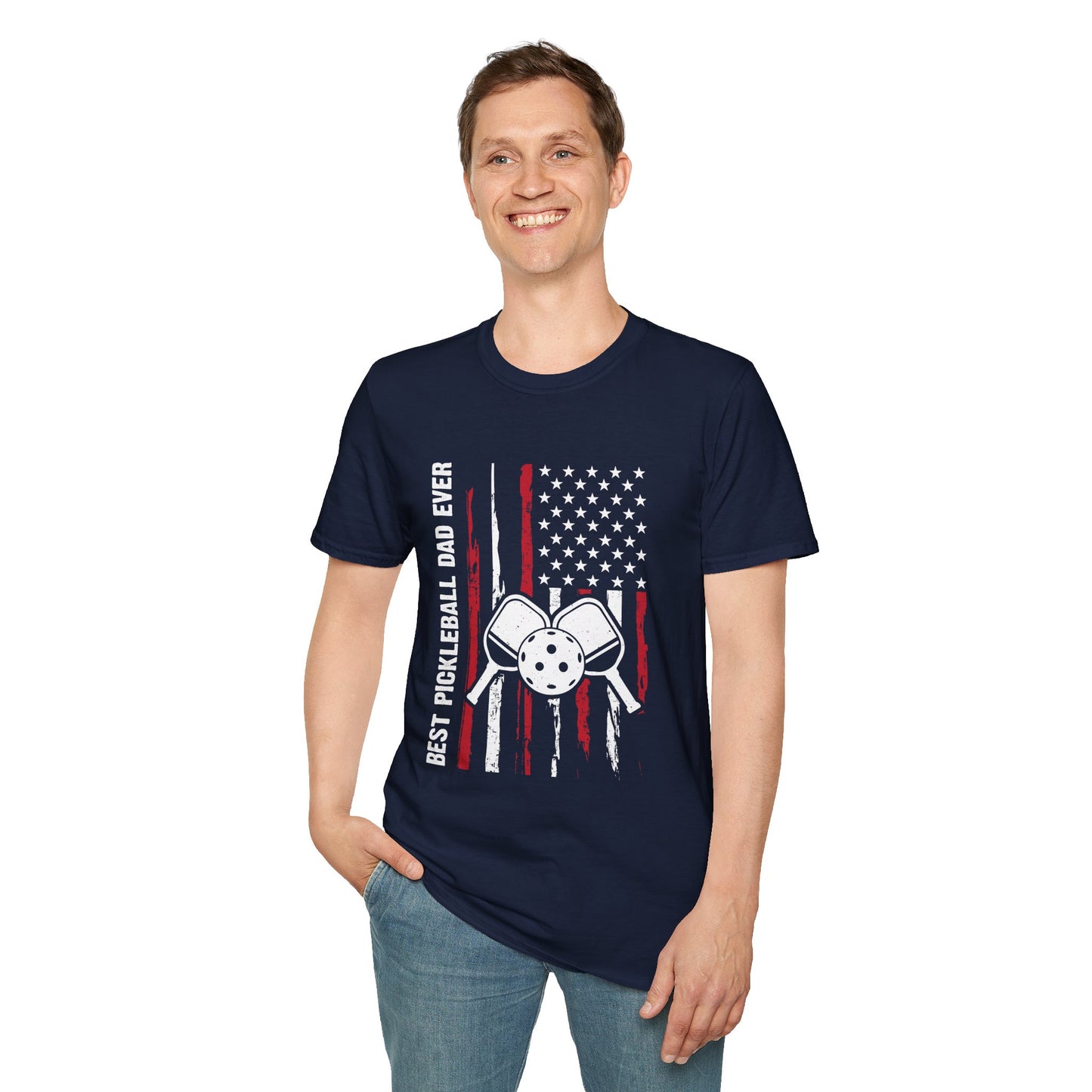 Men's Bold Pickleball T-shirt - Best Pickleball Dad Ever