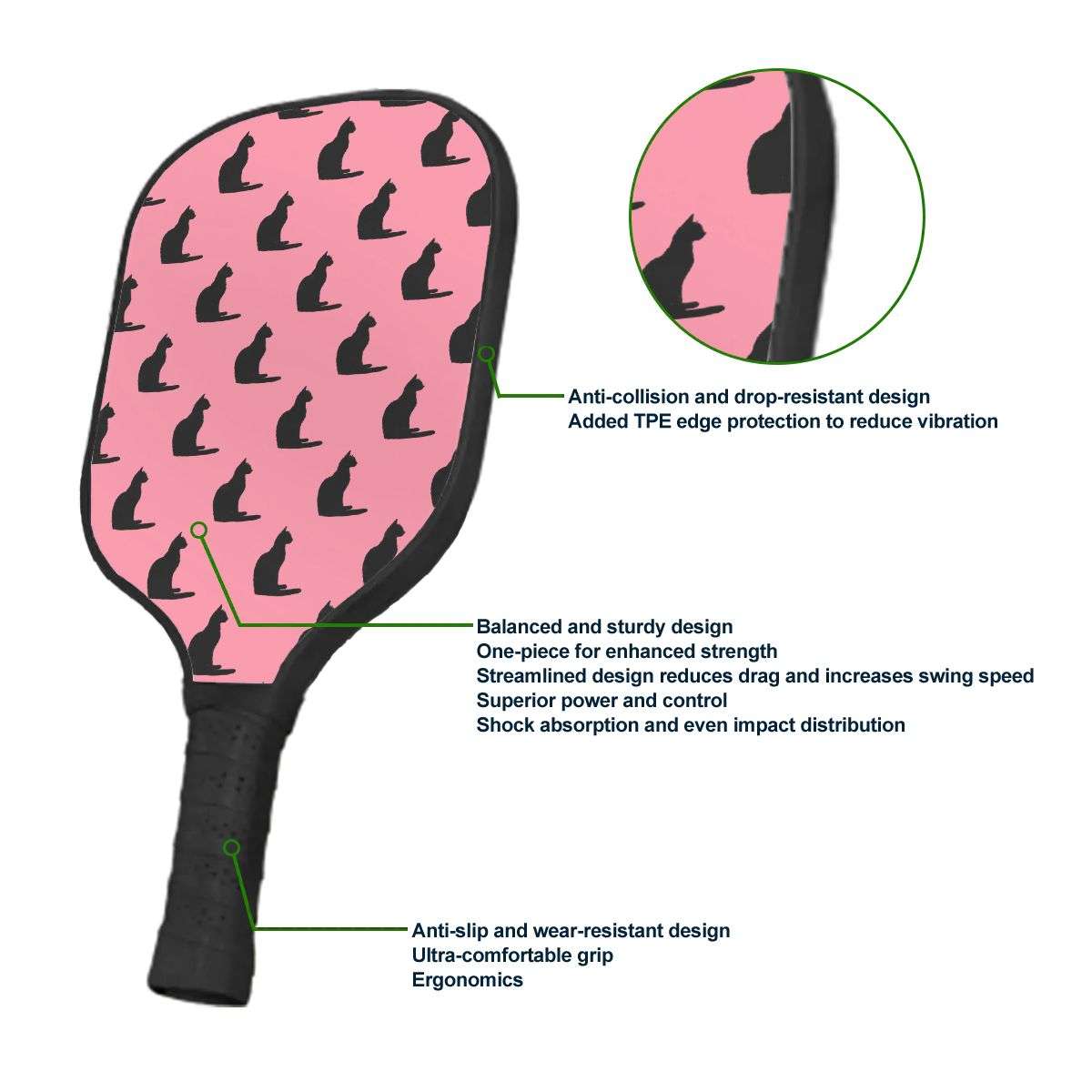 Pickleball Paddle Pink - Cat