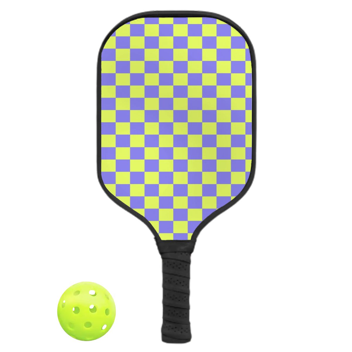 Pickleball Colorful Paddle - Checker Vibe Black