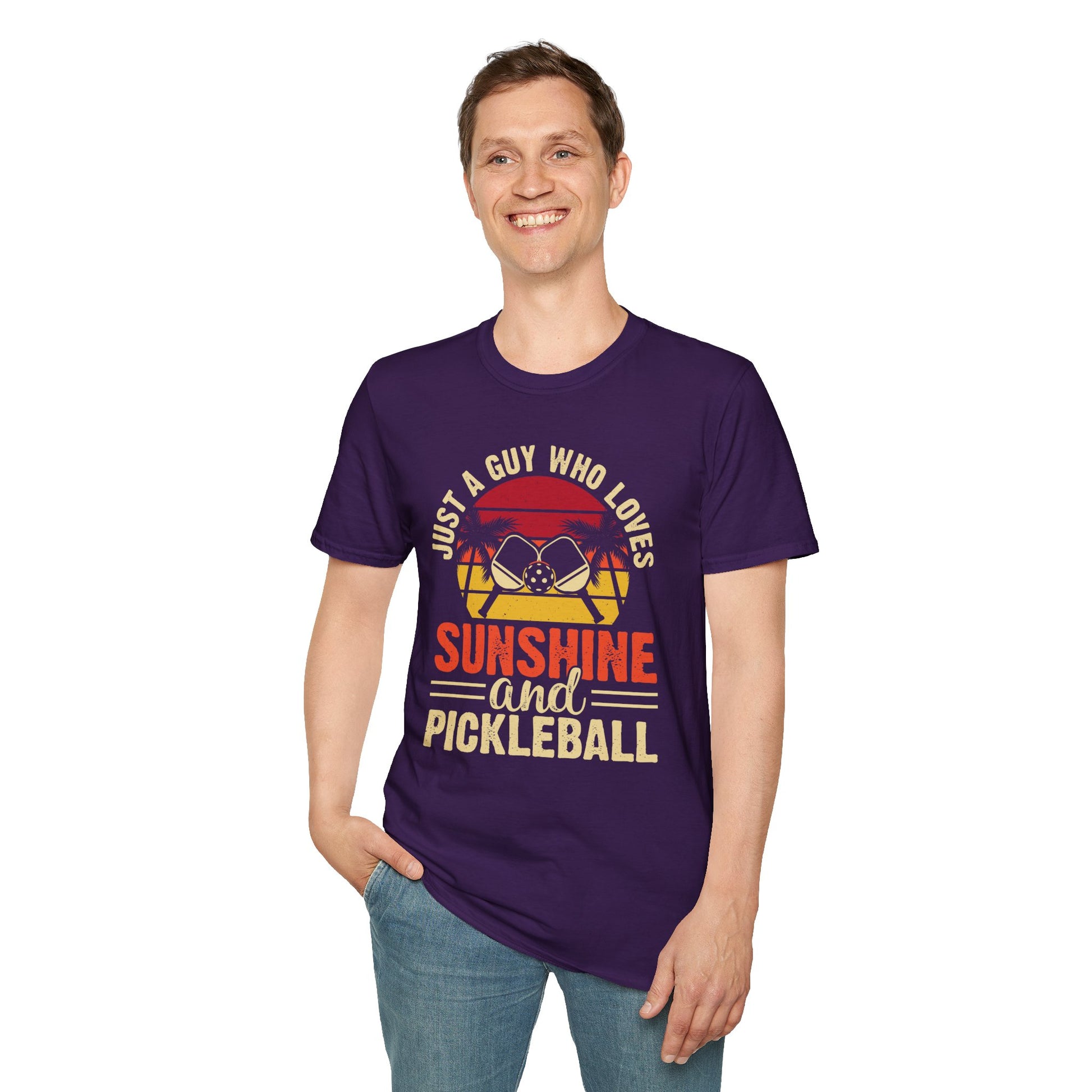 Men's Pickleball T-shirt - Just a Guy Who Loves Sunshine & Pickleball