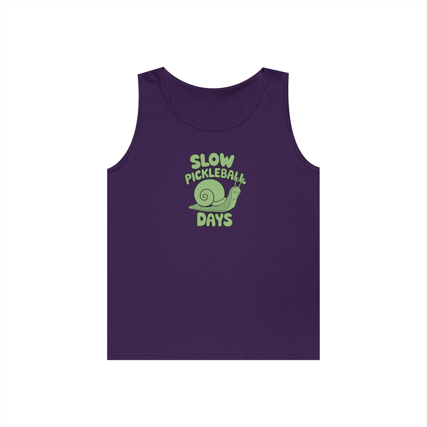 Women's Cute Pickleball Tank Top - Slow Pickleball Days Purple