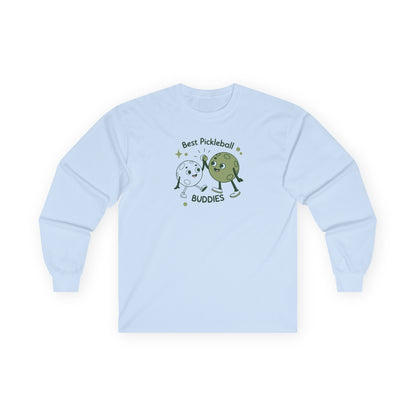 Women's Cute Pickleball Long Sleeves top - Best Pickleball Buddies Blue
