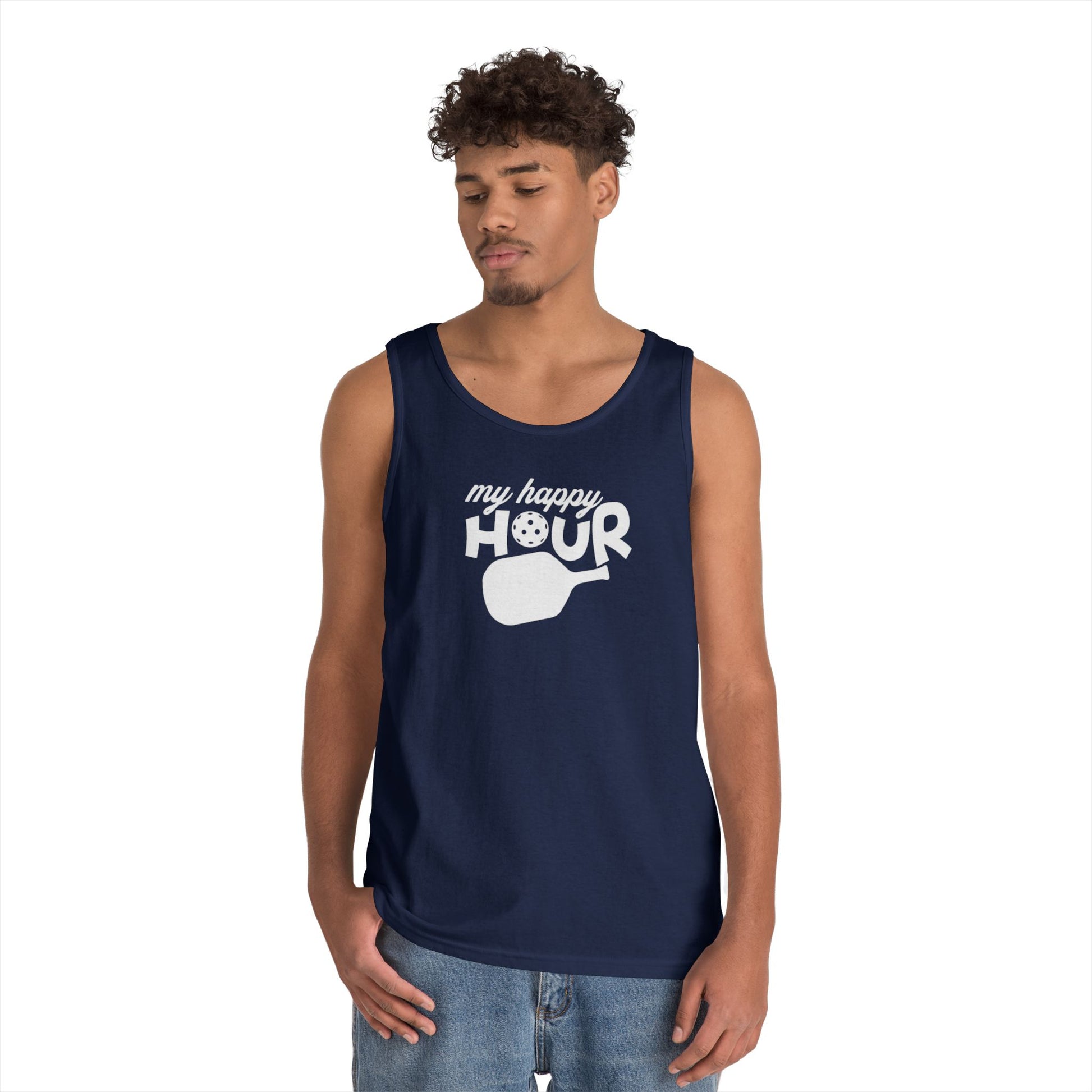 Men's Durable Pickleball Tank Top - My Happy Hour