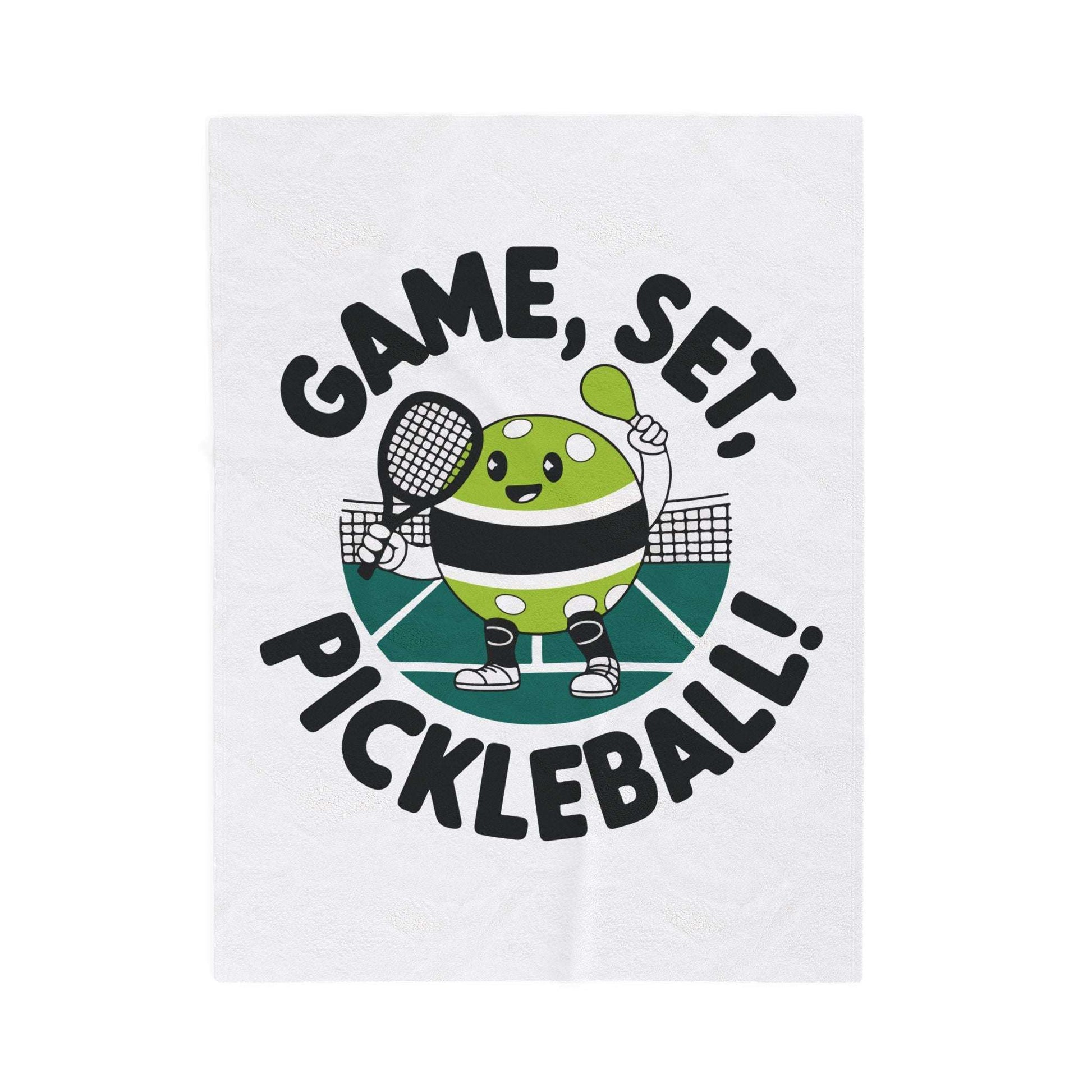 Pickleball Durable Blanket - Game, Set, Pickleball White