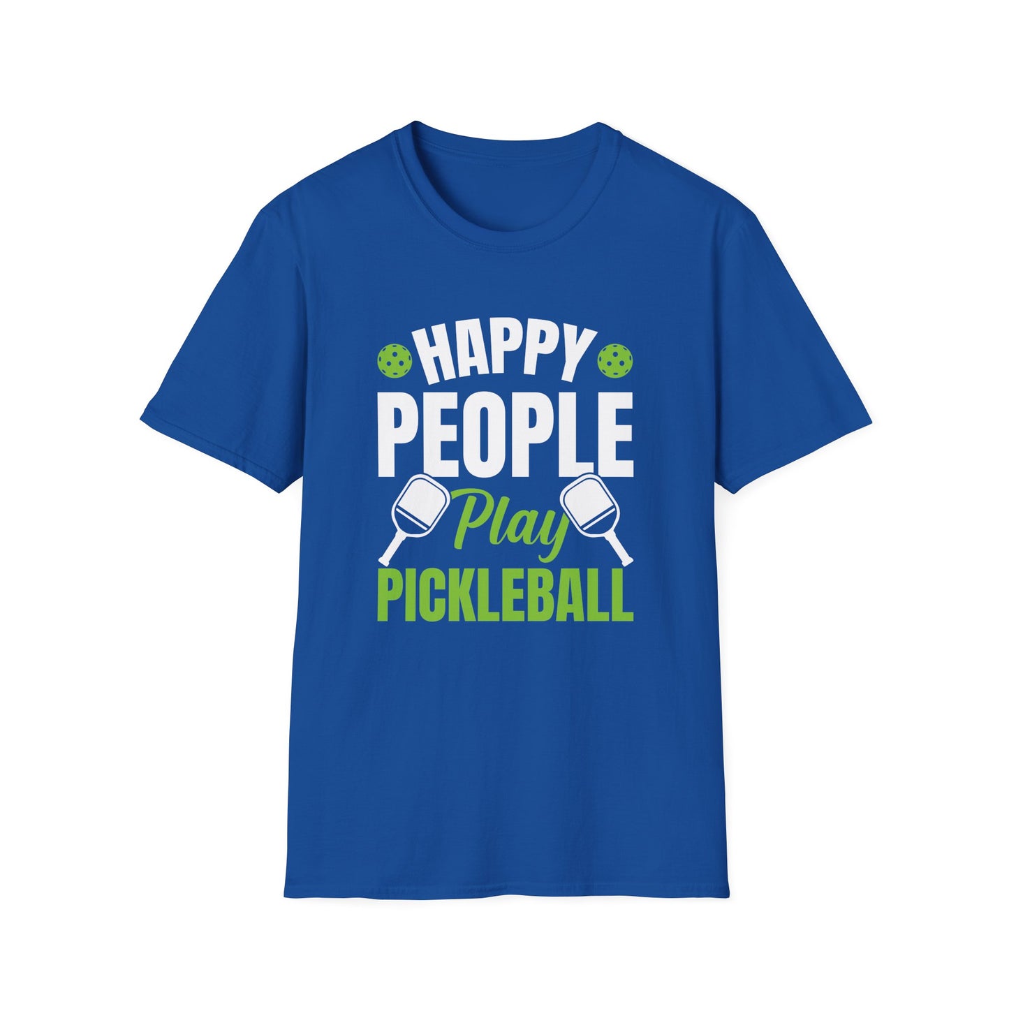 Women's Soft Pickleball T-shirt - Happy People Play Pickleball