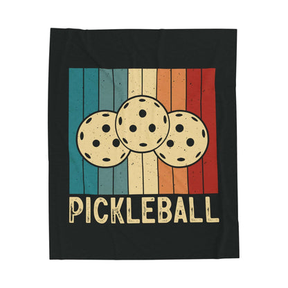 Pickleball Eye-Catching Blanket - Pickleball Retro Black