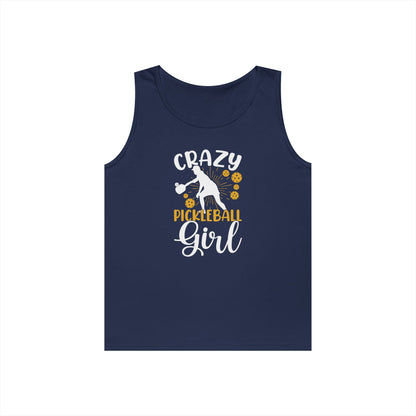 Women's Stylish Pickleball Tank Top - Crazy Pickleball Girl Navy