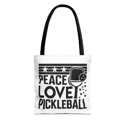 Pickleball Bold Tote Bag - Peace Love Pickleball Black