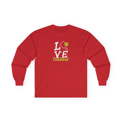 Women's Unique Pickleball Long Sleeves top - Love Pickleball Red